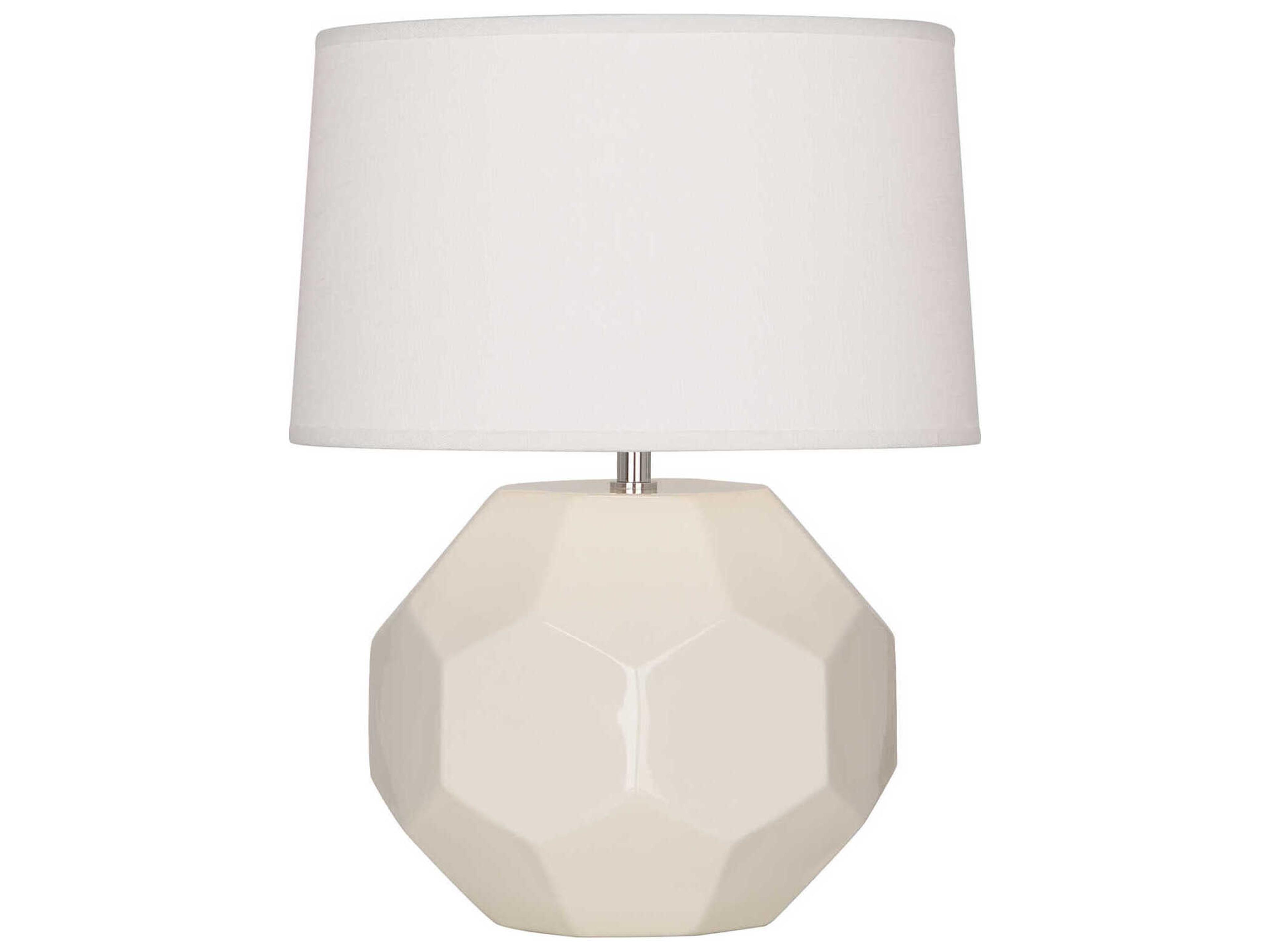 Robert Abbey Franklin Bone Glazed White Table Lamp