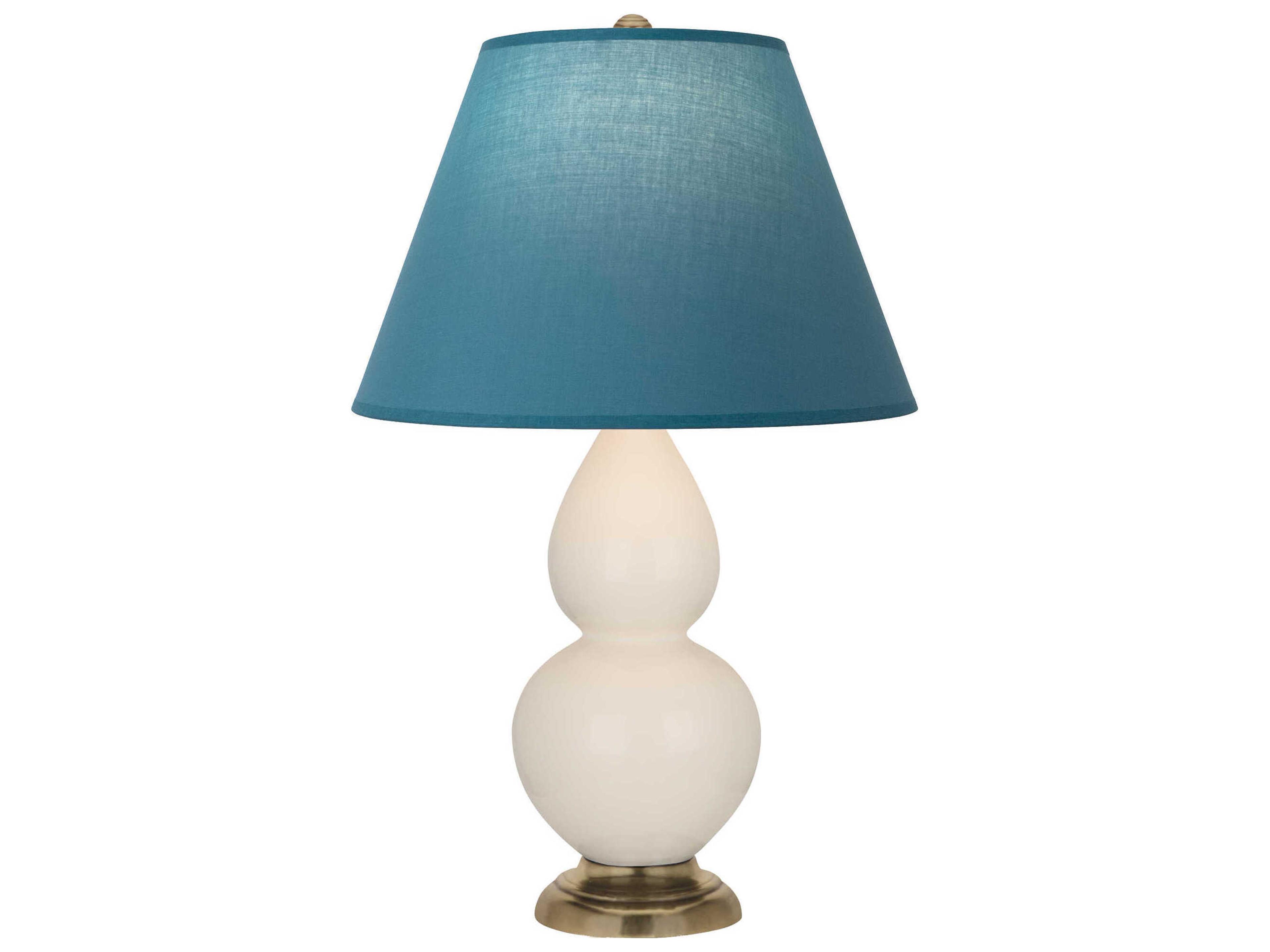 Robert Abbey Small Double Gourd Bone Glazed Off White Table Lamp
