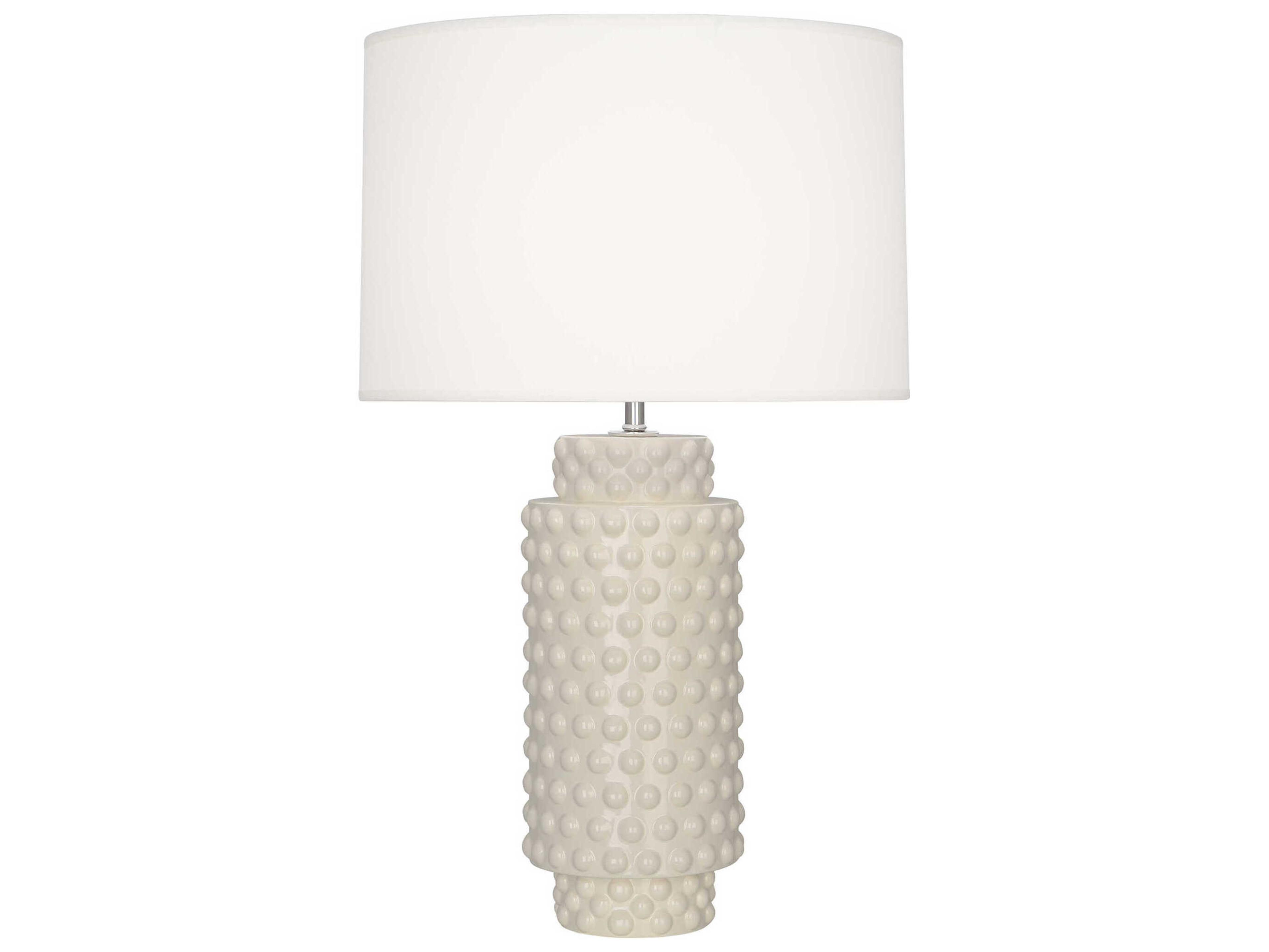 Robert Abbey Dolly Bone Glazed Textured Off White Buffet Lamp