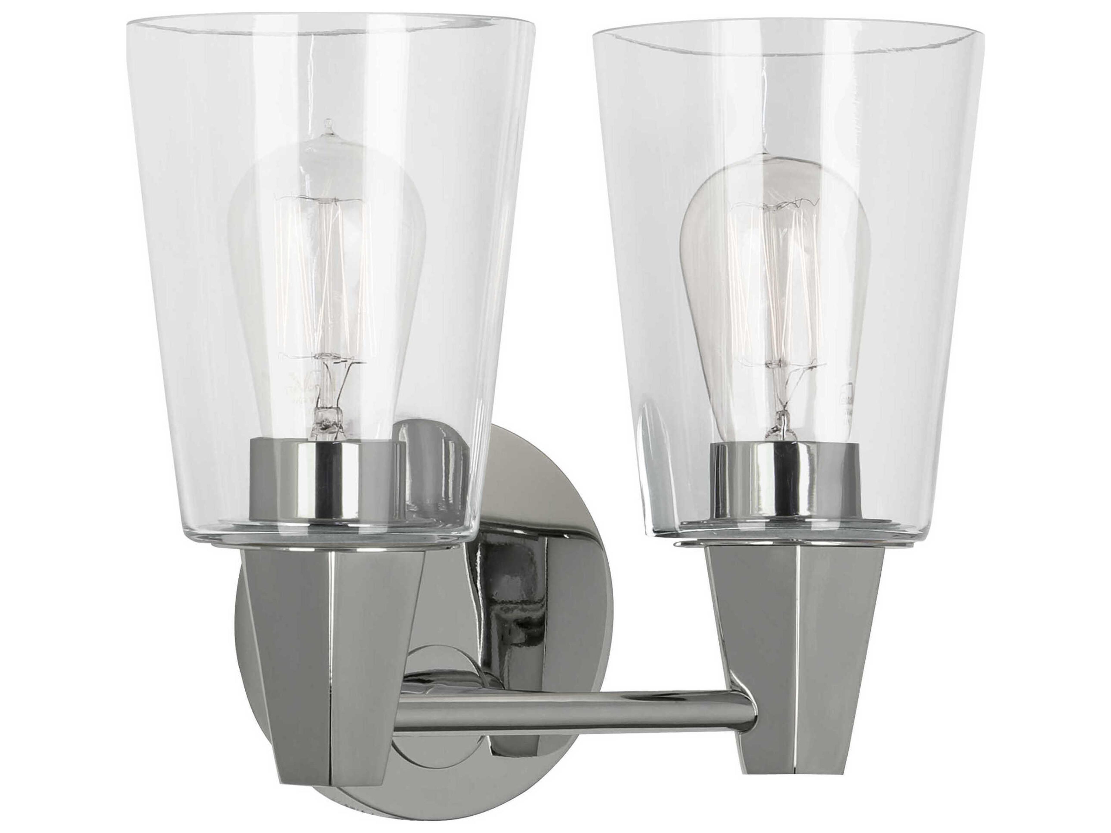 Robert Abbey Wheatley 2-Light Polished Chrome Vanity Light