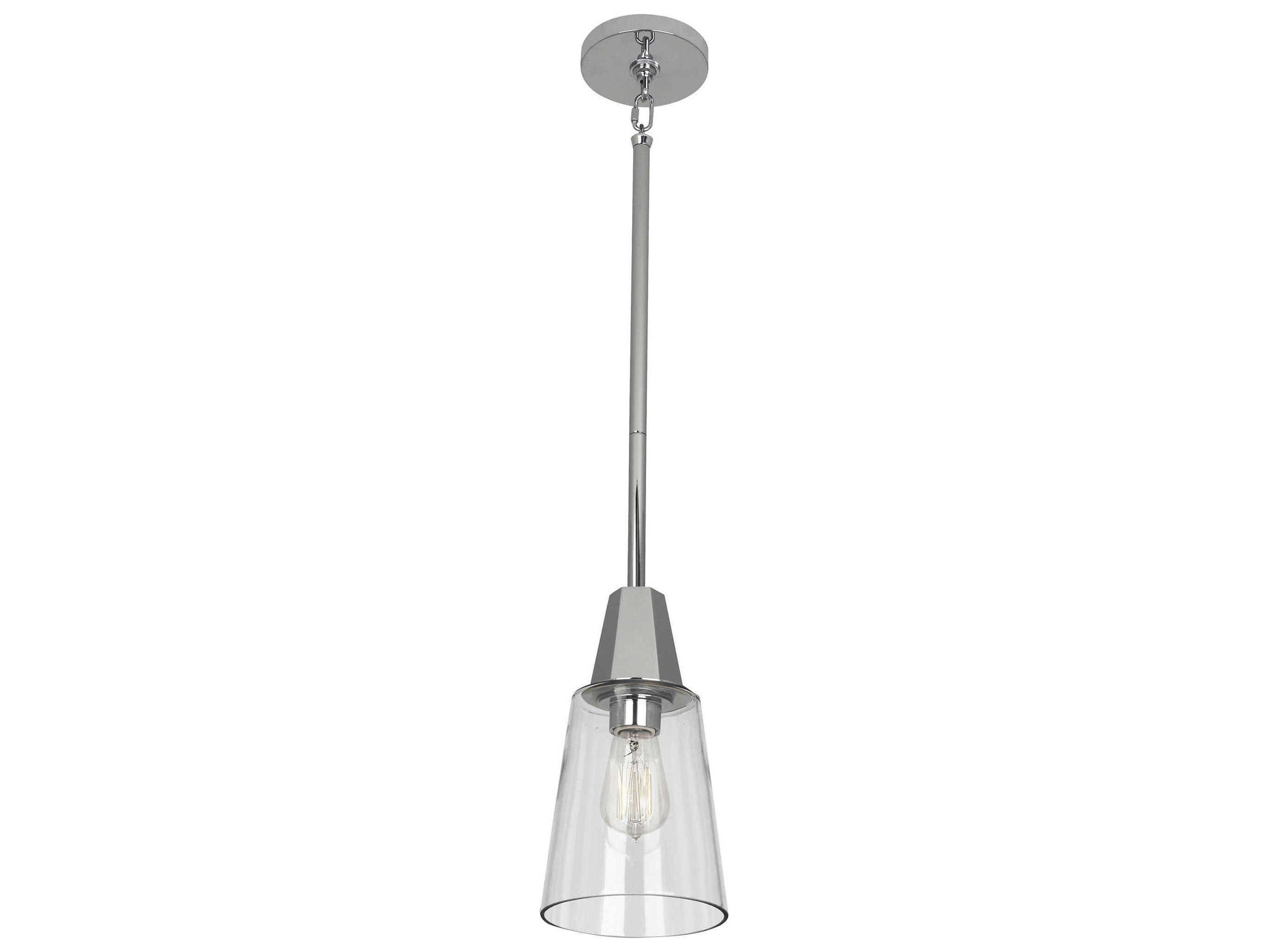 Robert Abbey Wheatley 1-Light Polished Chrome Bell Mini Pendant