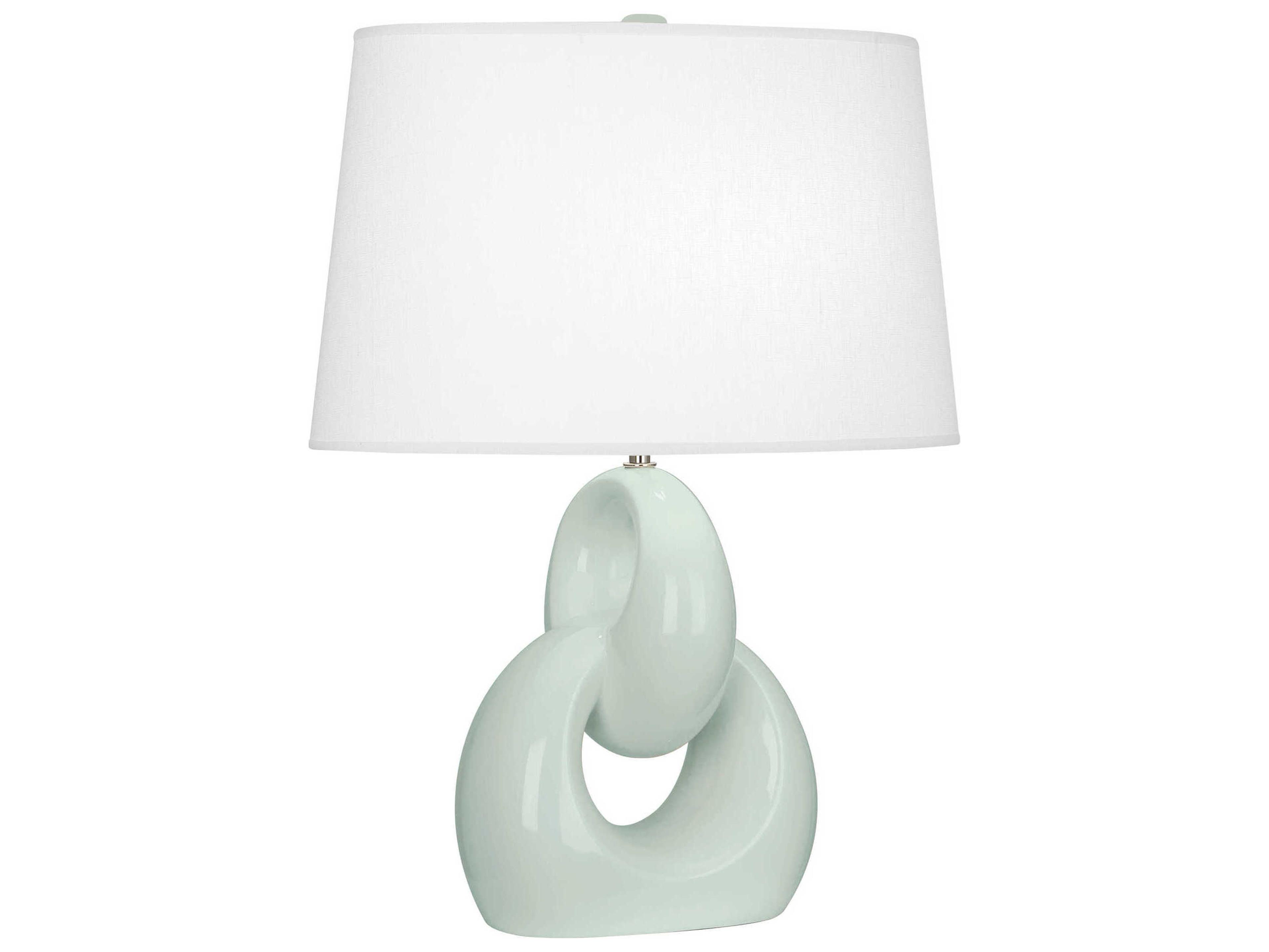 Robert Abbey Fusion Celadon Glazed Polished Nickel Green Buffet Lamp