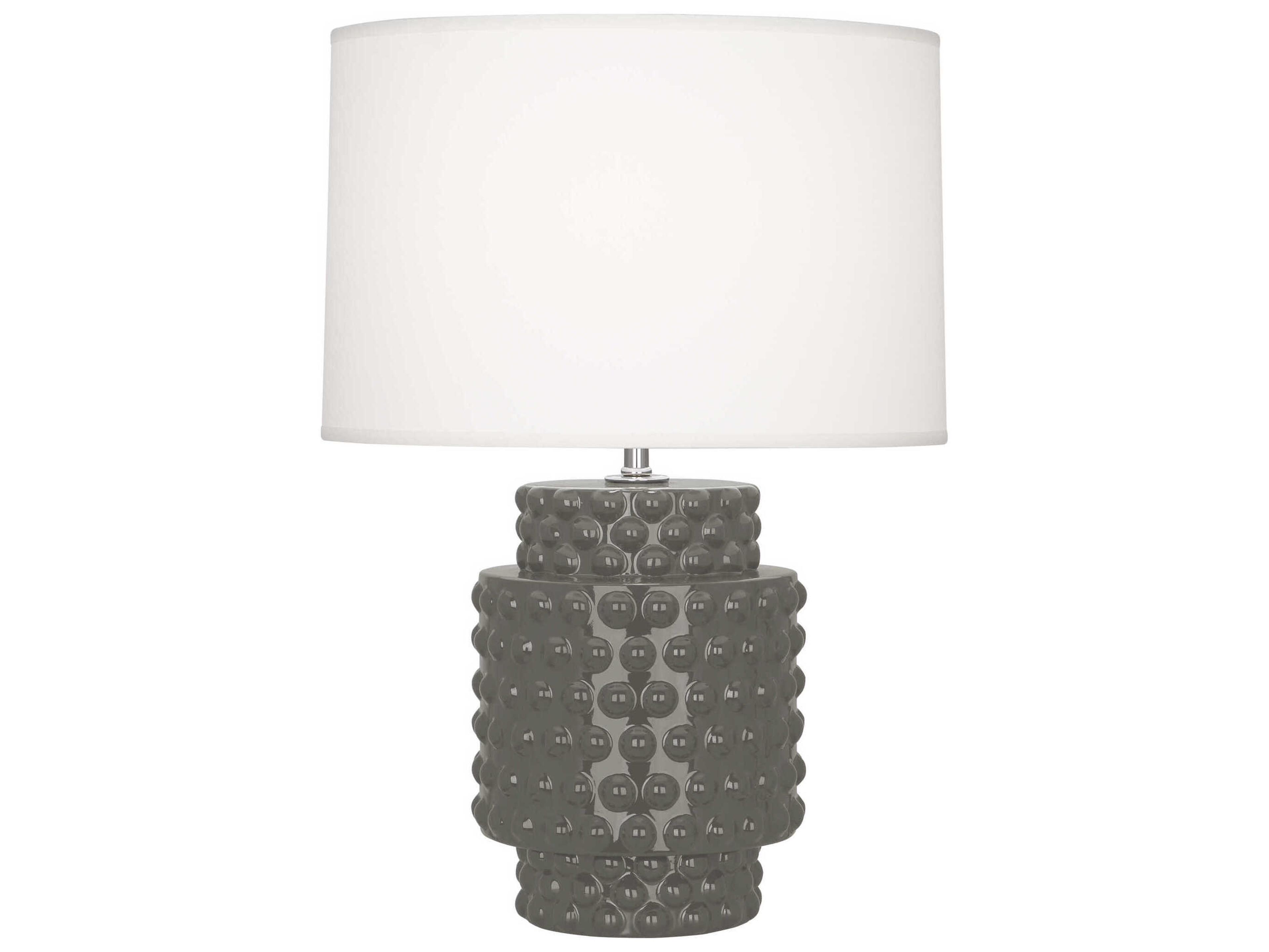 Robert Abbey Dolly Ash Glazed Textured Gray Table Lamp