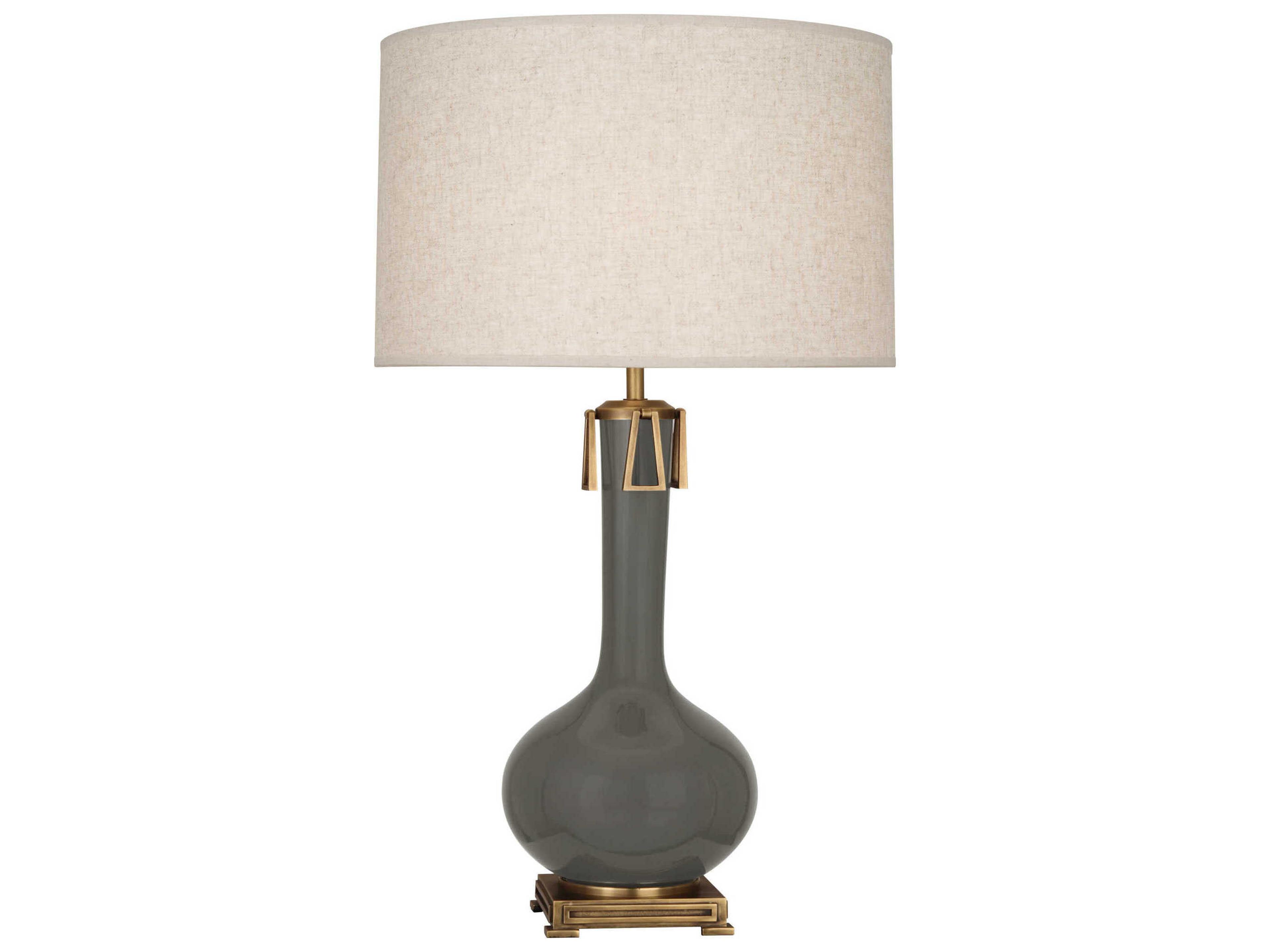 Robert Abbey Athena Ash Glazed Aged Brass Buffet Lamp