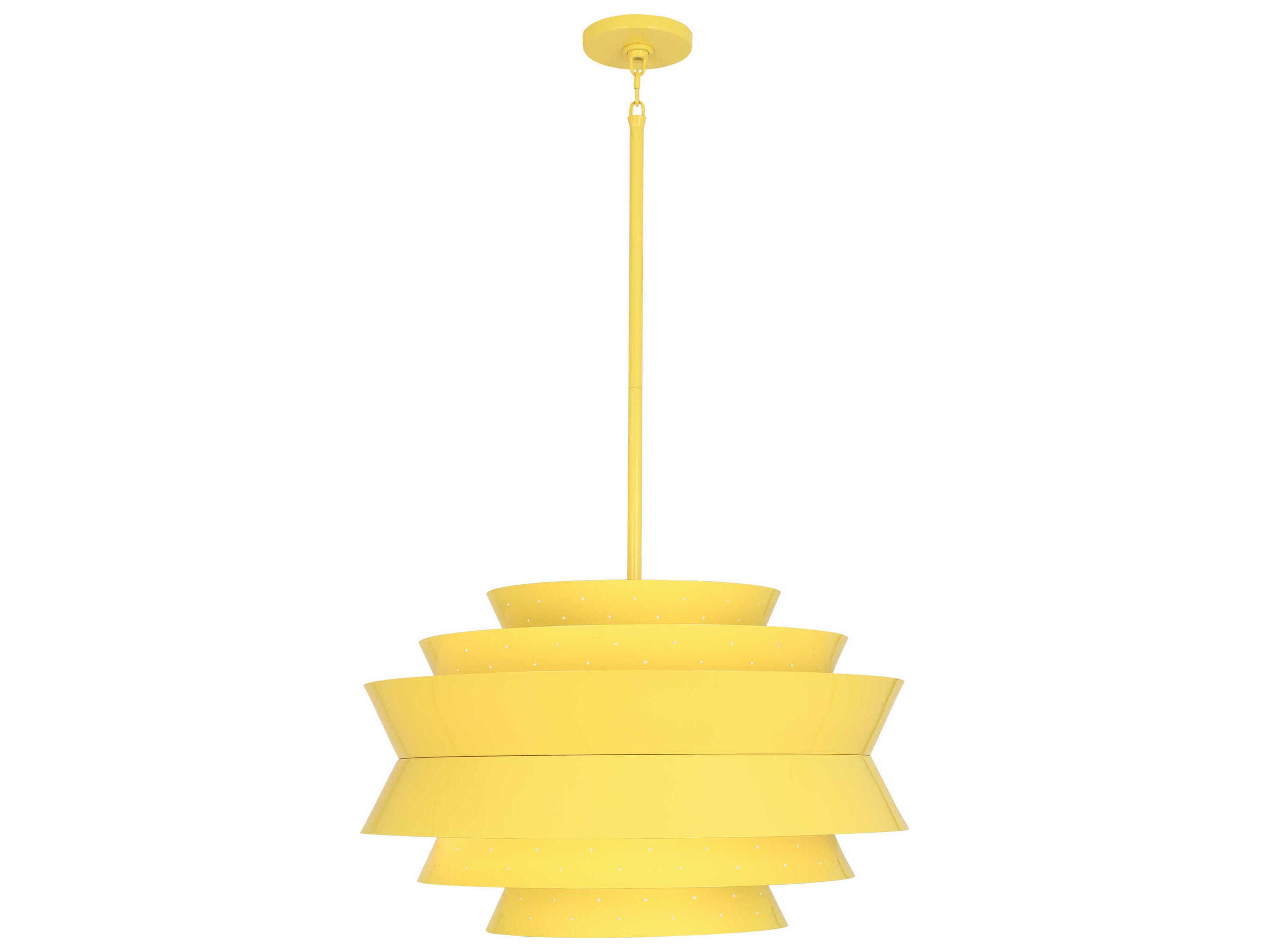 Robert Abbey Pierce 3-Light Canary Yellow Gloss Tiered Pendant