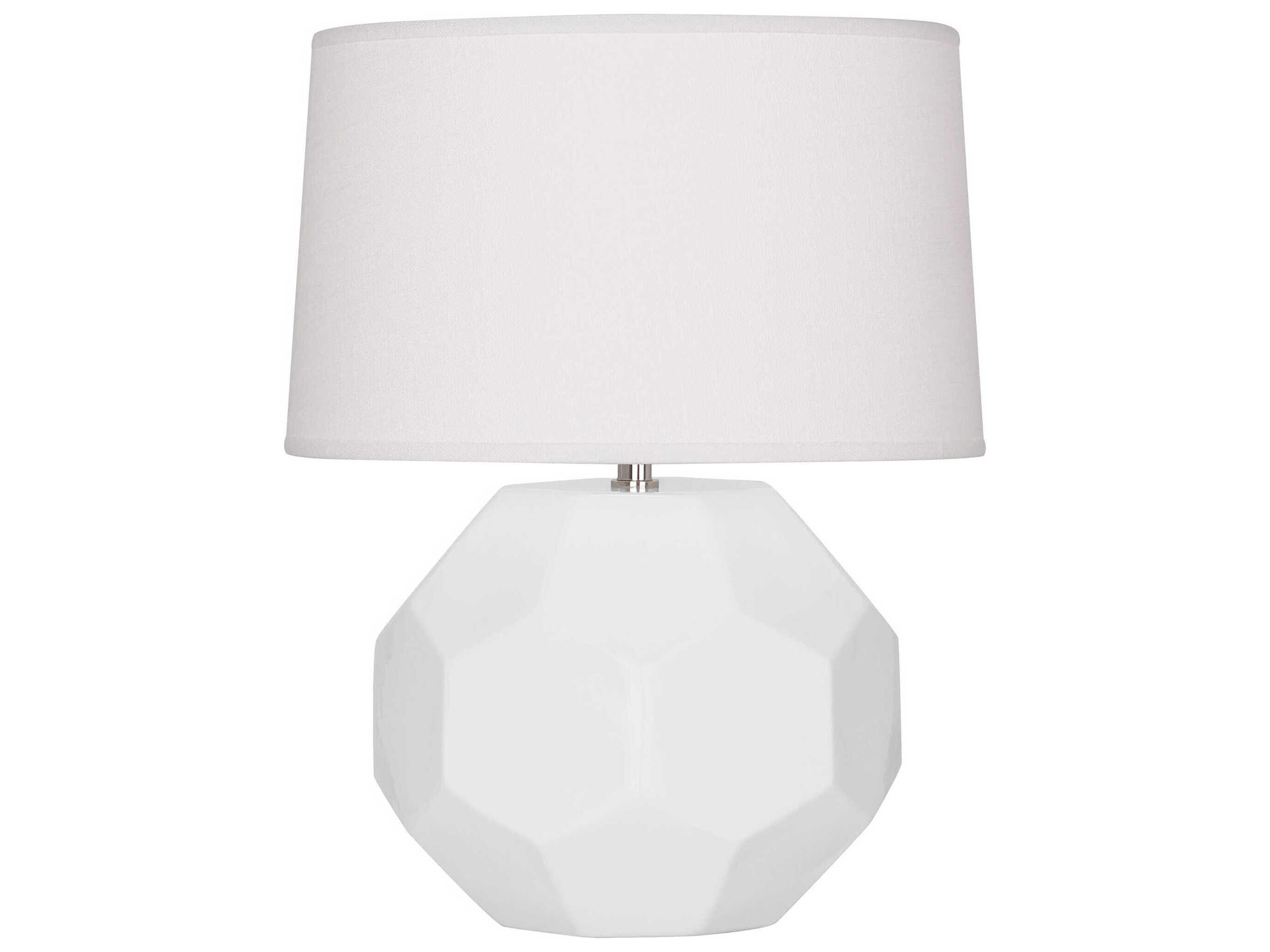 Robert Abbey Franklin Daisy Glazed White Table Lamp