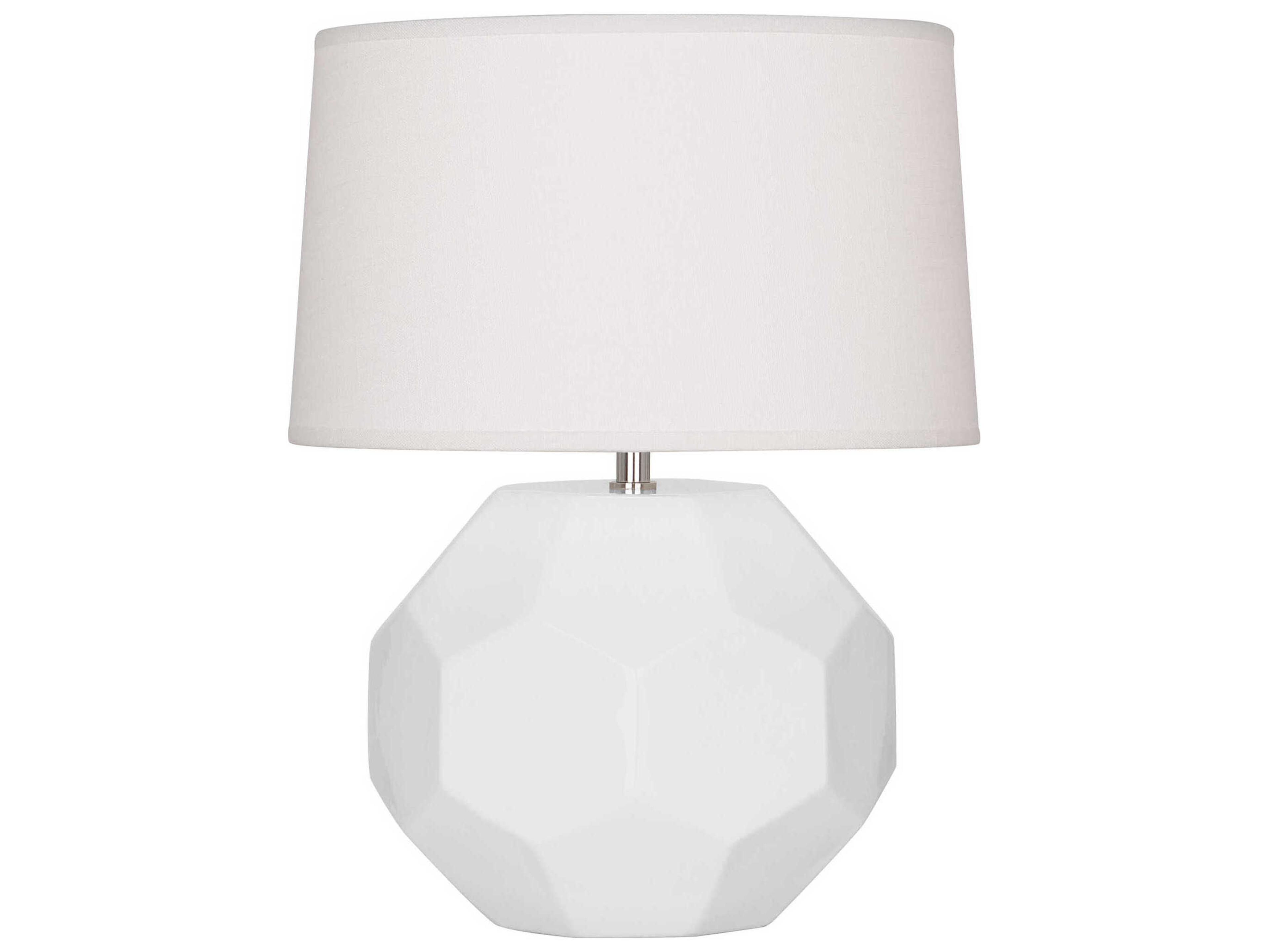 Robert Abbey Franklin Daisy Glazed White Table Lamp