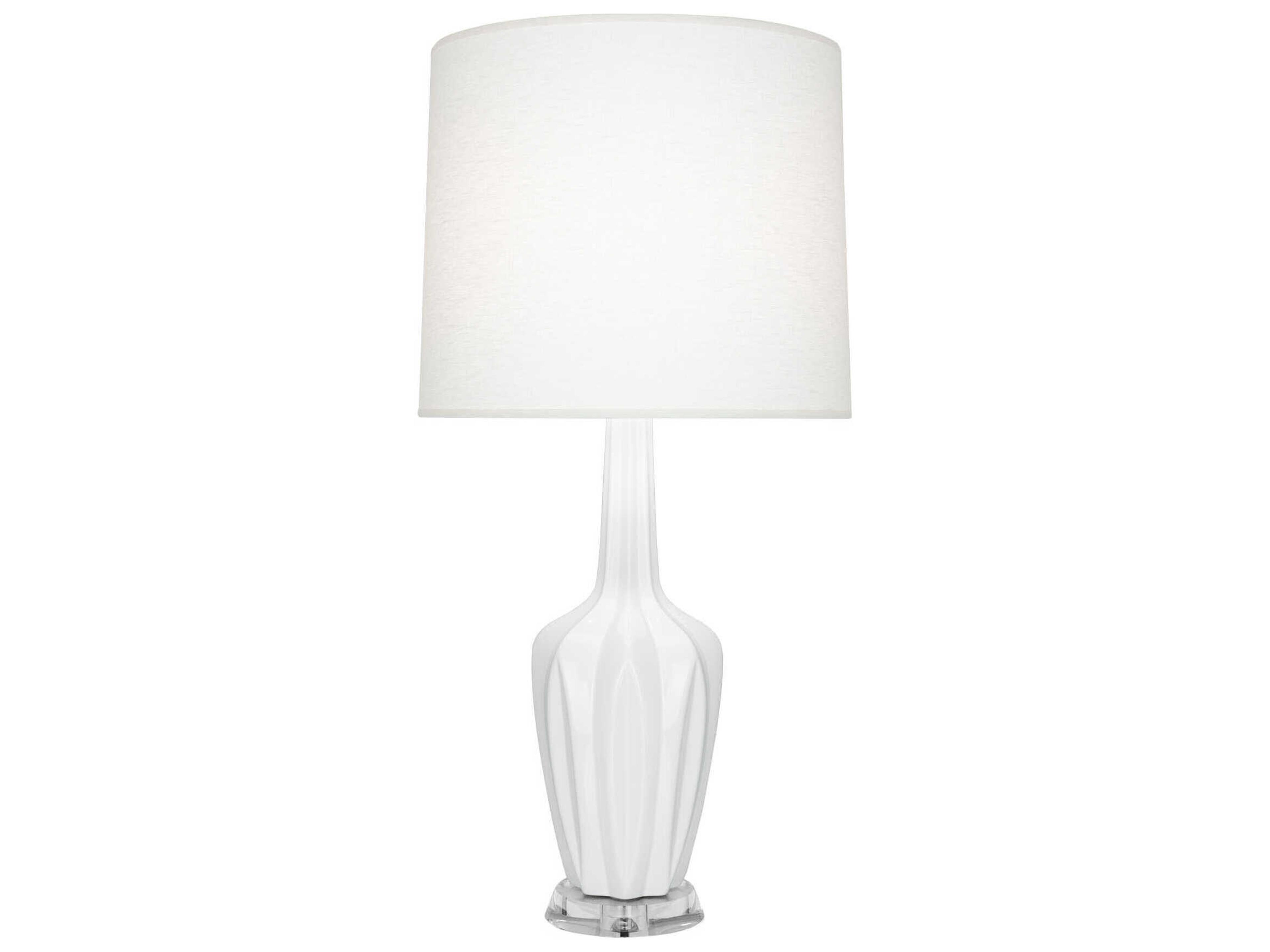 Robert Abbey Emma Daisy Glazed White Buffet Lamp