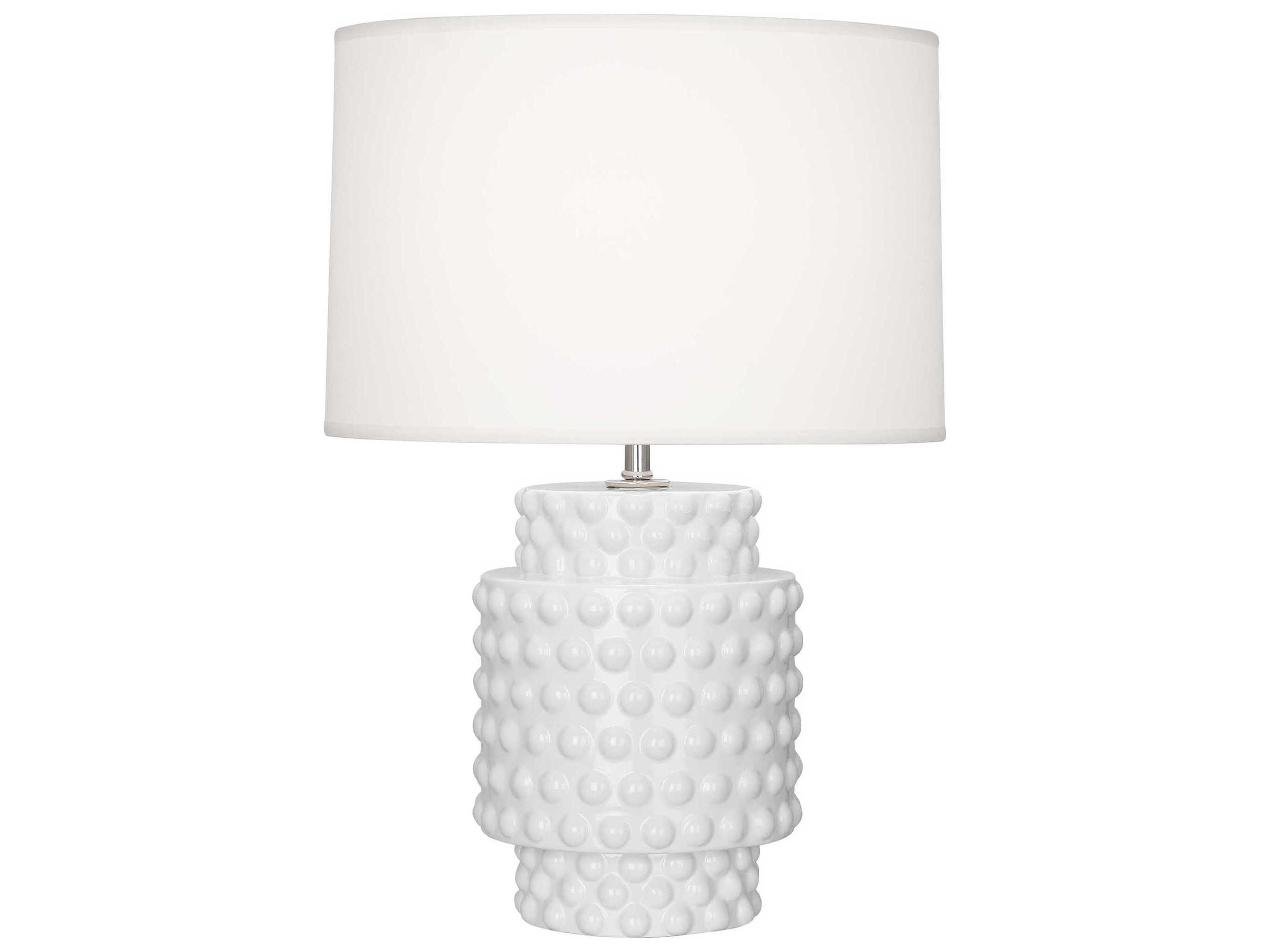 Robert Abbey Dolly Daisy Glazed Textured White Table Lamp