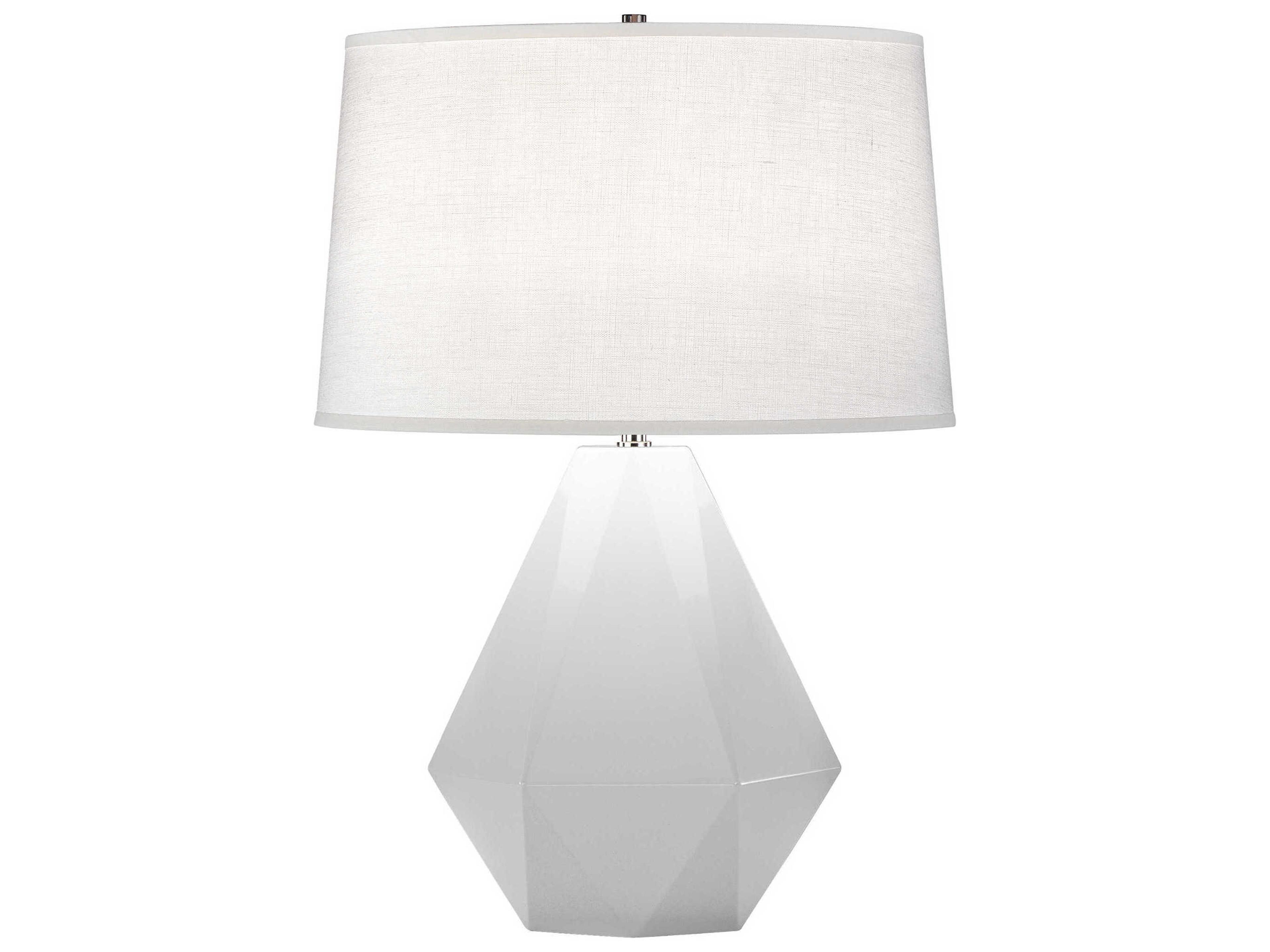 Robert Abbey Delta Daisy Glazed White Table Lamp