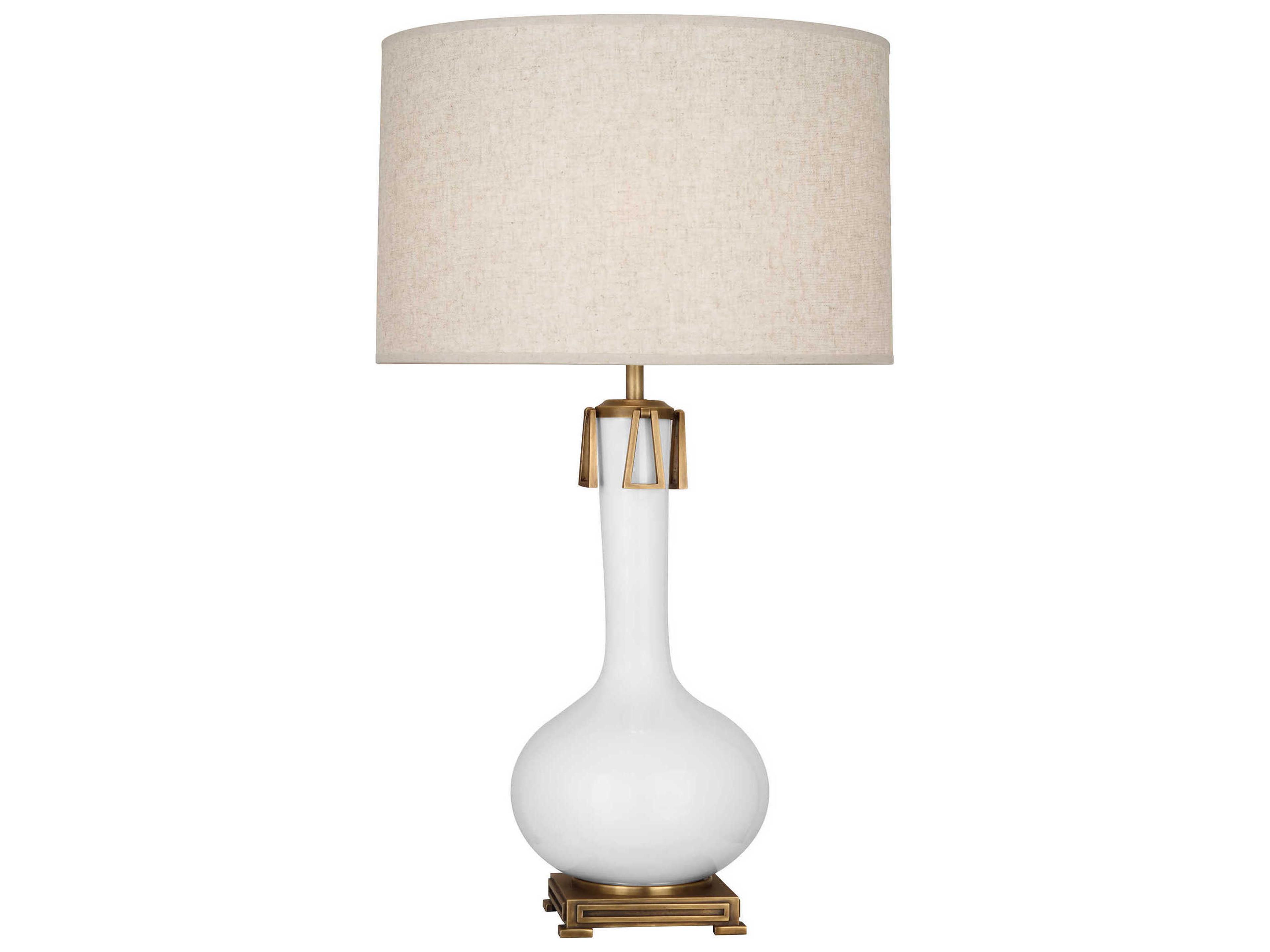 Robert Abbey Athena Daisy Glazed Aged Brass Buffet Lamp