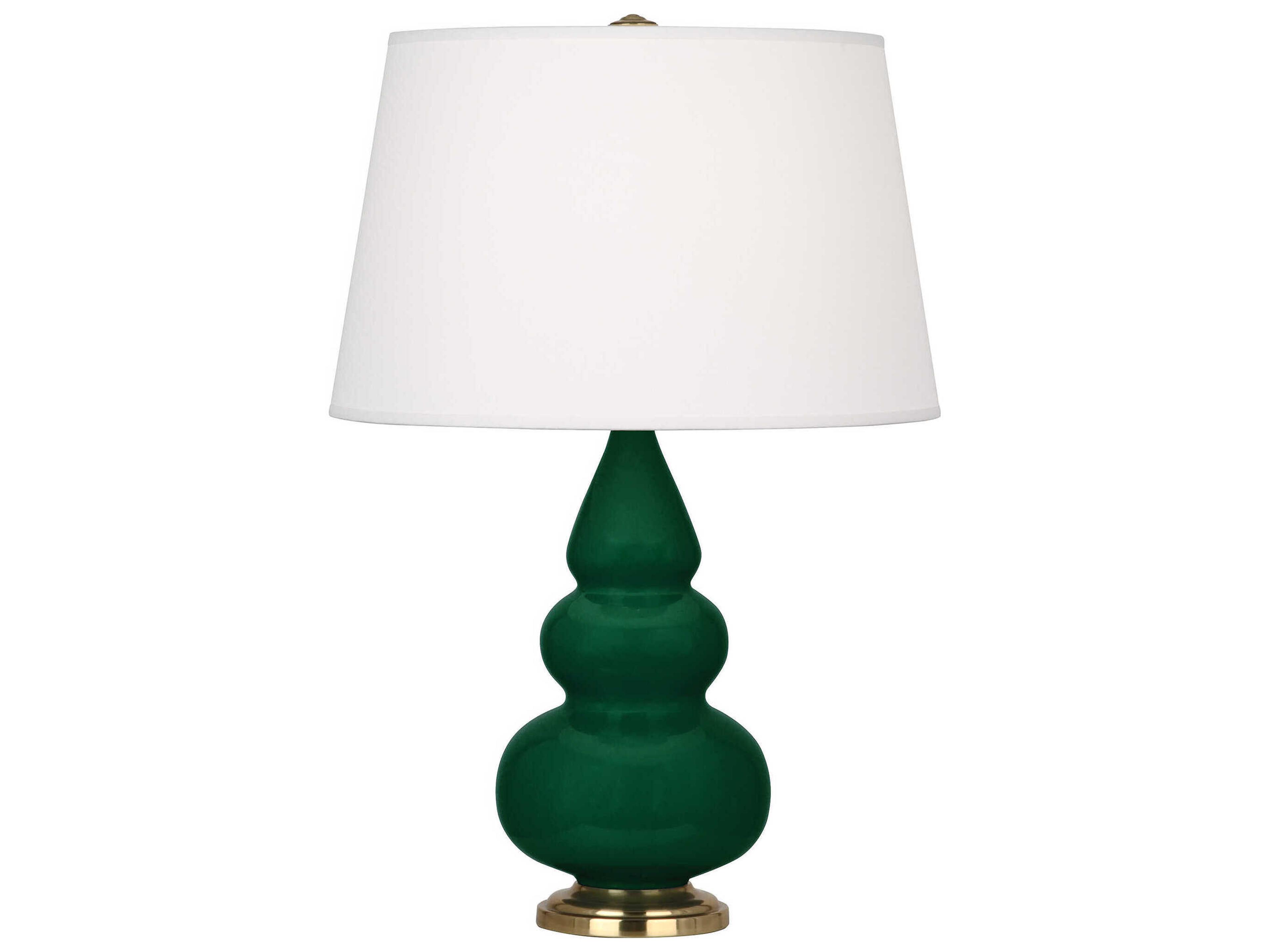 Robert Abbey Small Triple Gourd Jungle Glazed Green Table Lamp