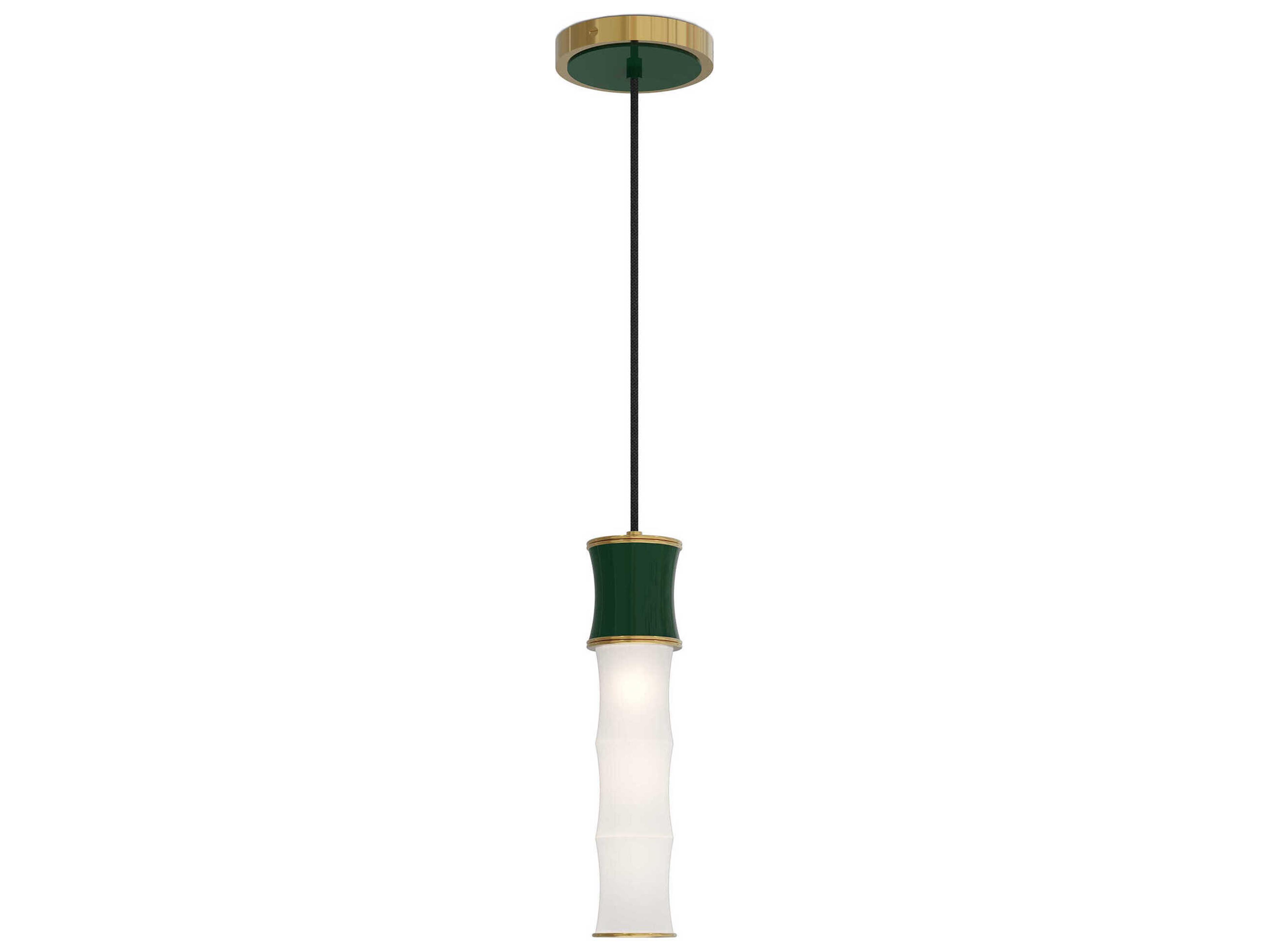 Robert Abbey Kane 1-Light Jungle Green Cylinder Mini Pendant