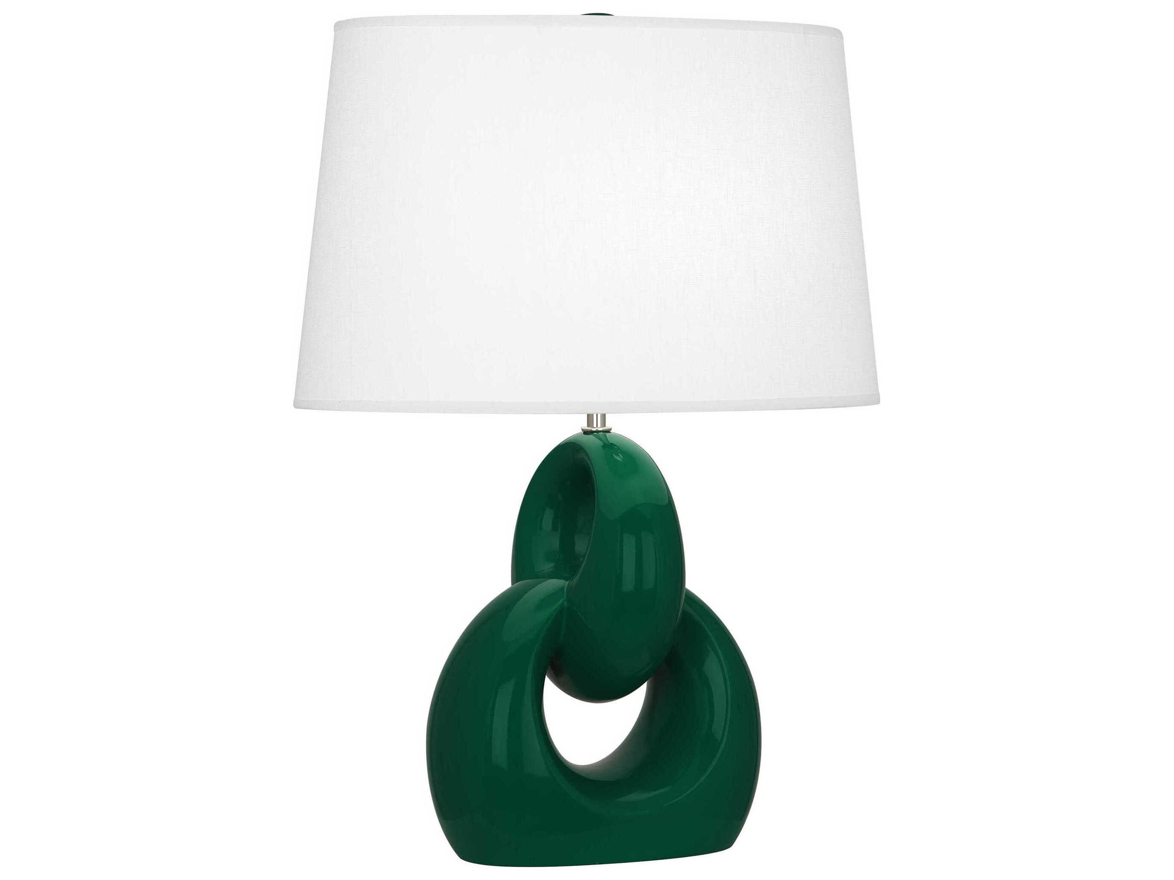 Robert Abbey Fusion Jungle Glazed Polished Nickel Green Buffet Lamp