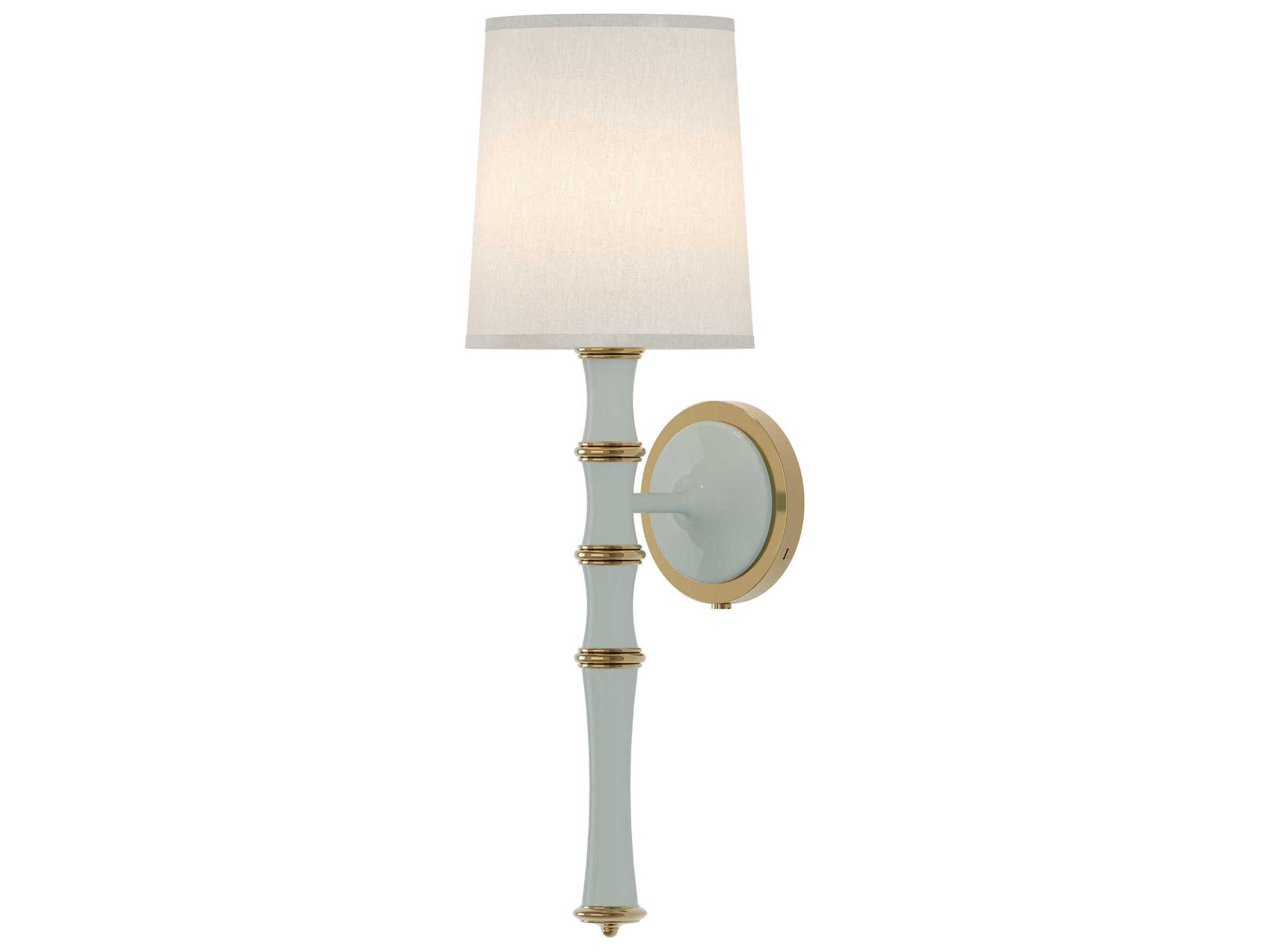Robert Abbey Kane 1-Light Modern Brass Blue Wall Sconce