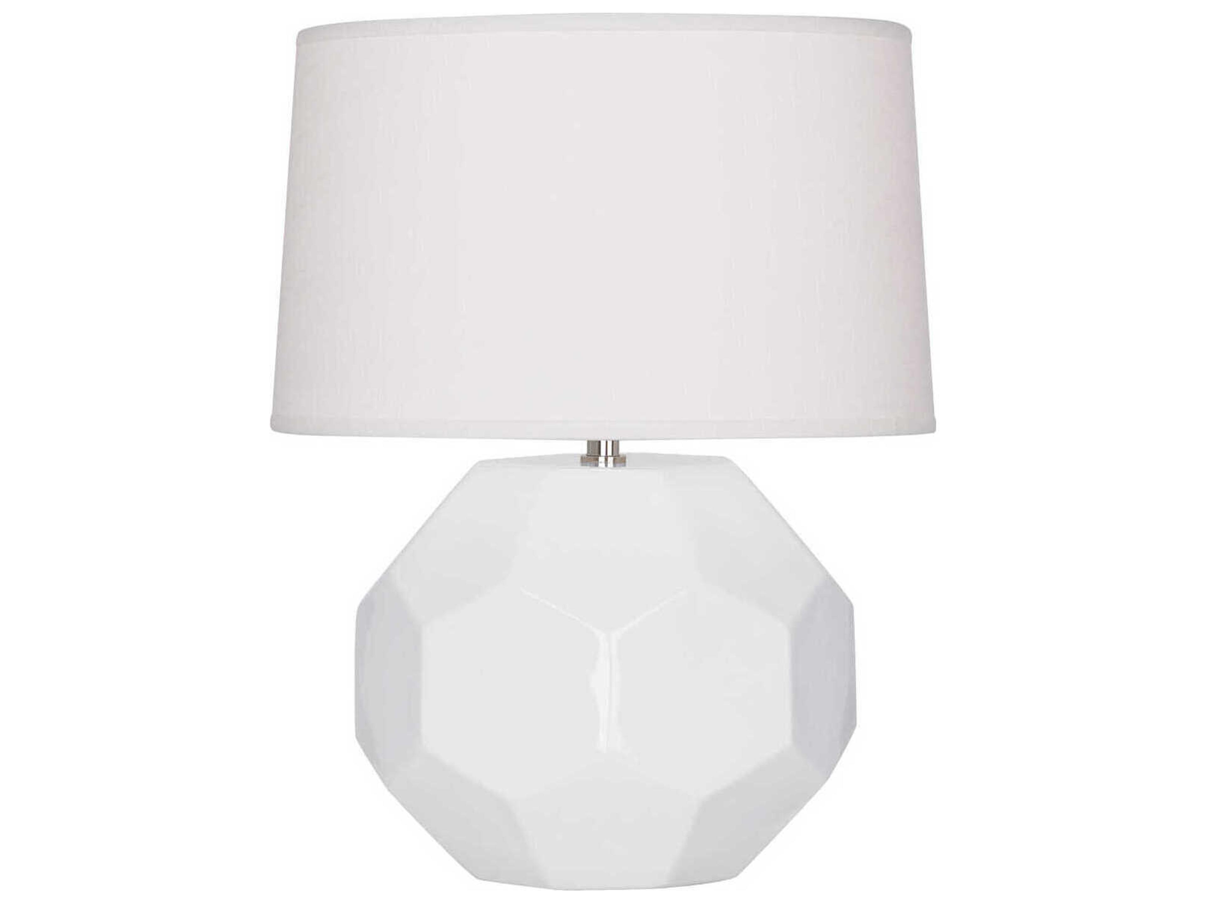 Robert Abbey Franklin Lily Glazed White Table Lamp
