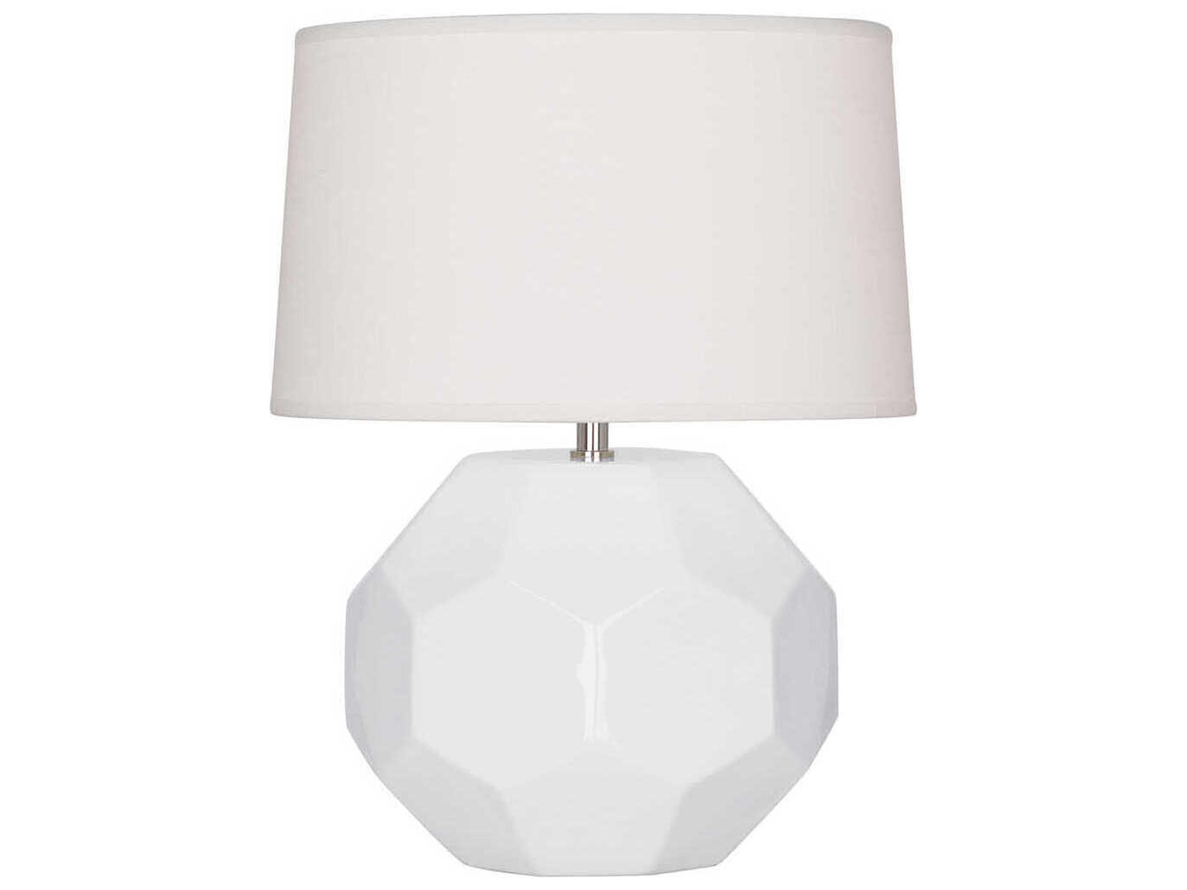 Robert Abbey Franklin Lily Glazed White Table Lamp