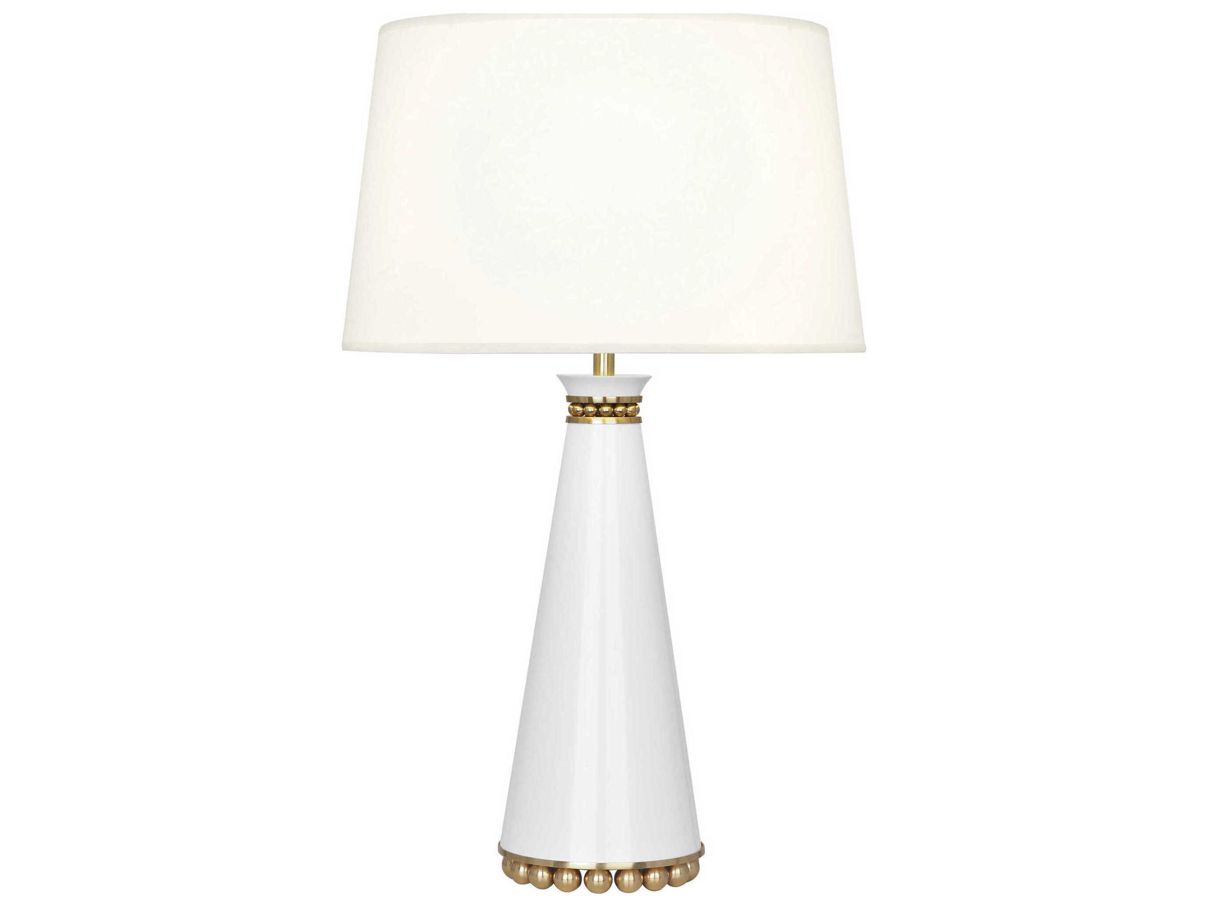 Robert Abbey Pearl Lily Lacquered Paint Modern Brass White Buffet Lamp