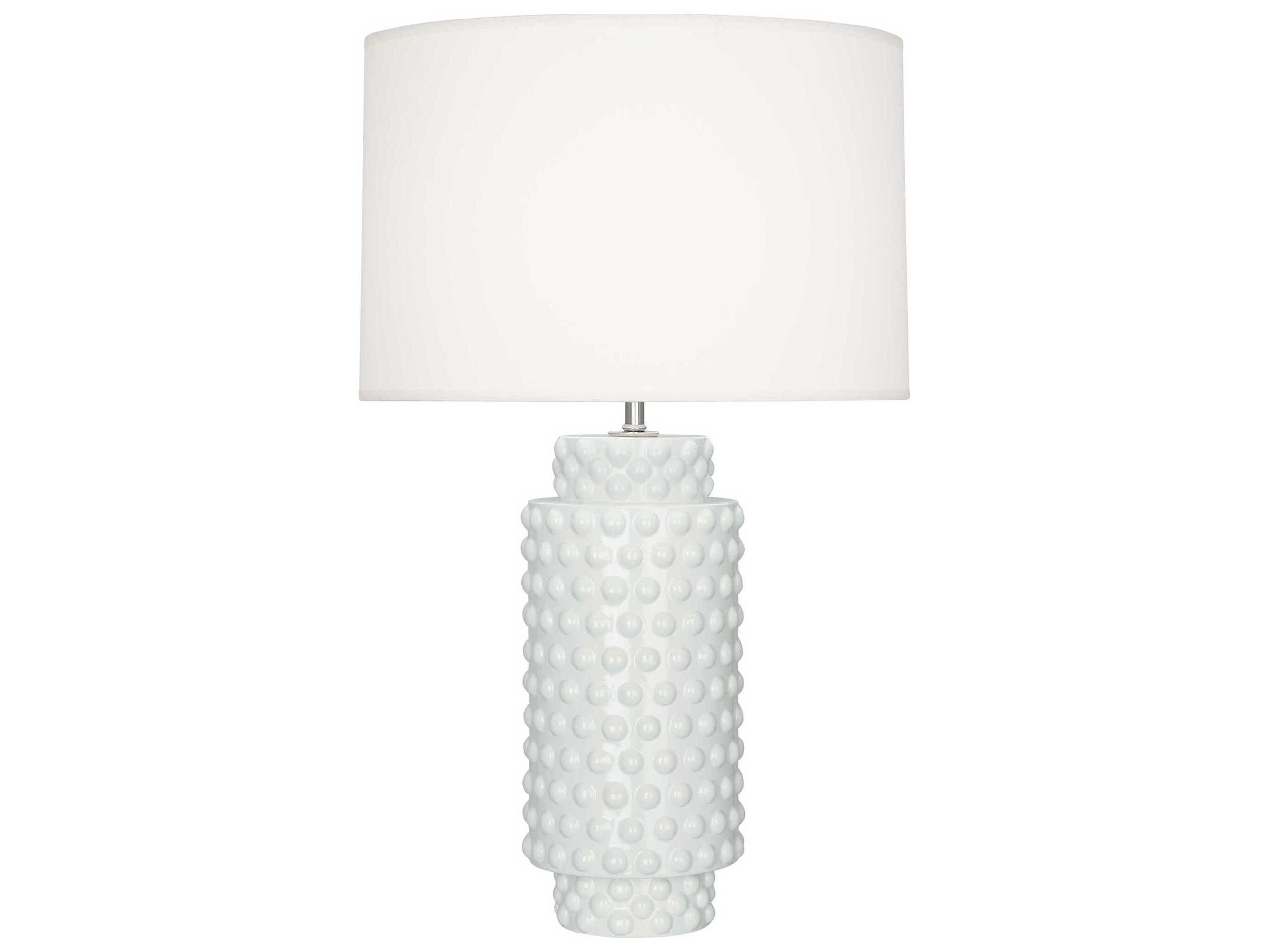 Robert Abbey Dolly Lily Glazed Textured White Buffet Lamp