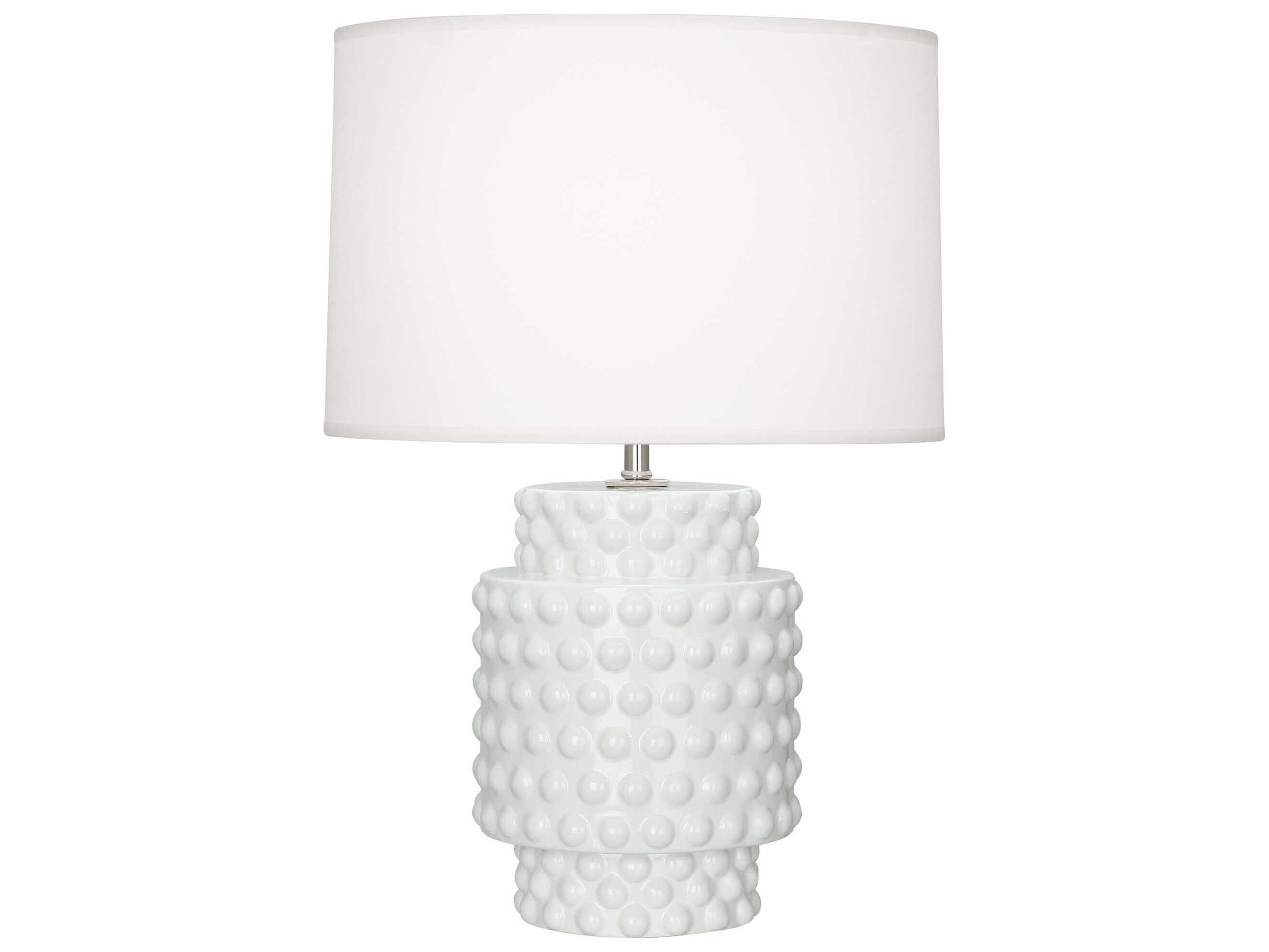 Robert Abbey Dolly Lily Glazed Textured White Table Lamp