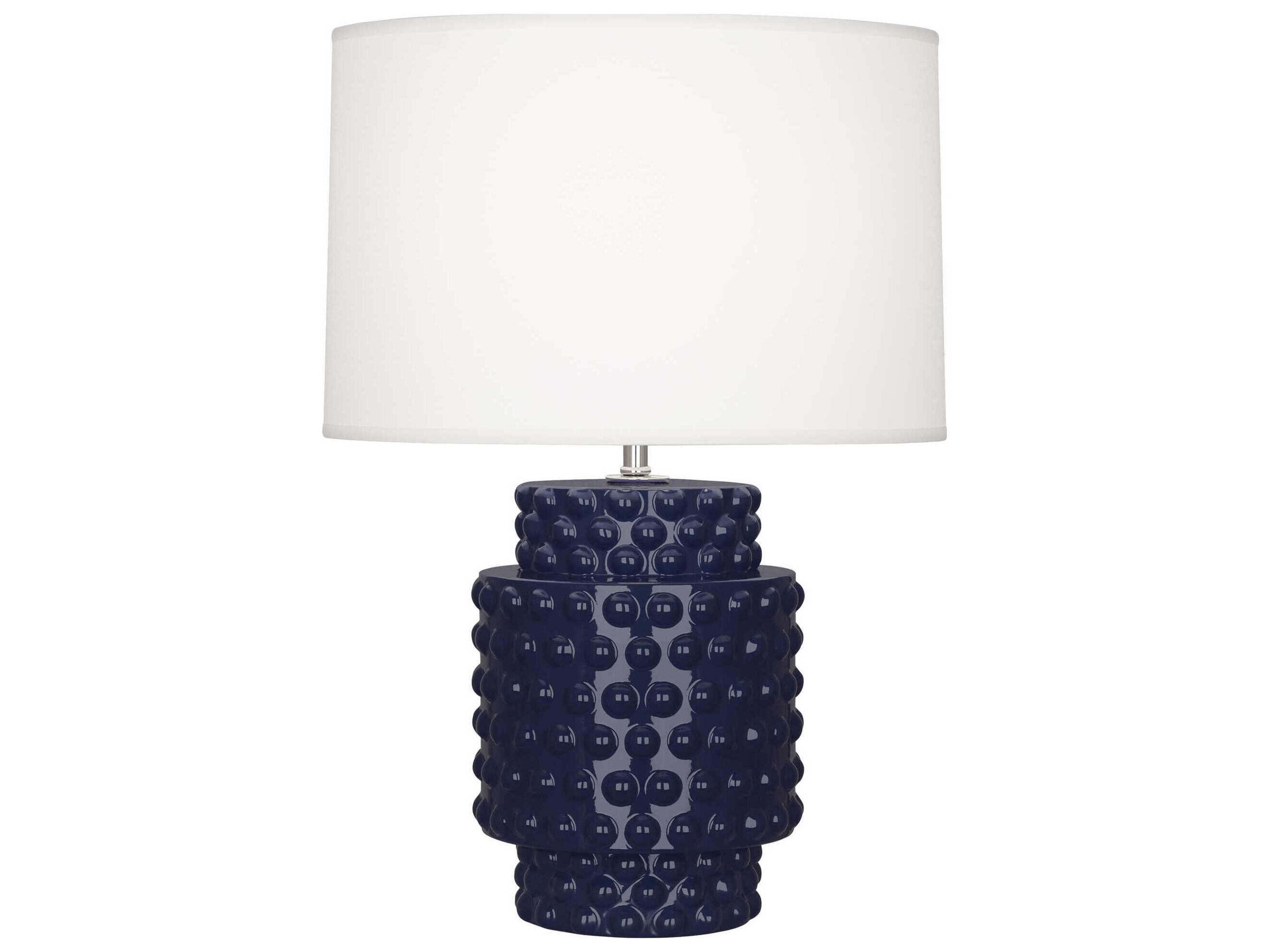 Robert Abbey Dolly Midnight Blue Glazed Textured Table Lamp