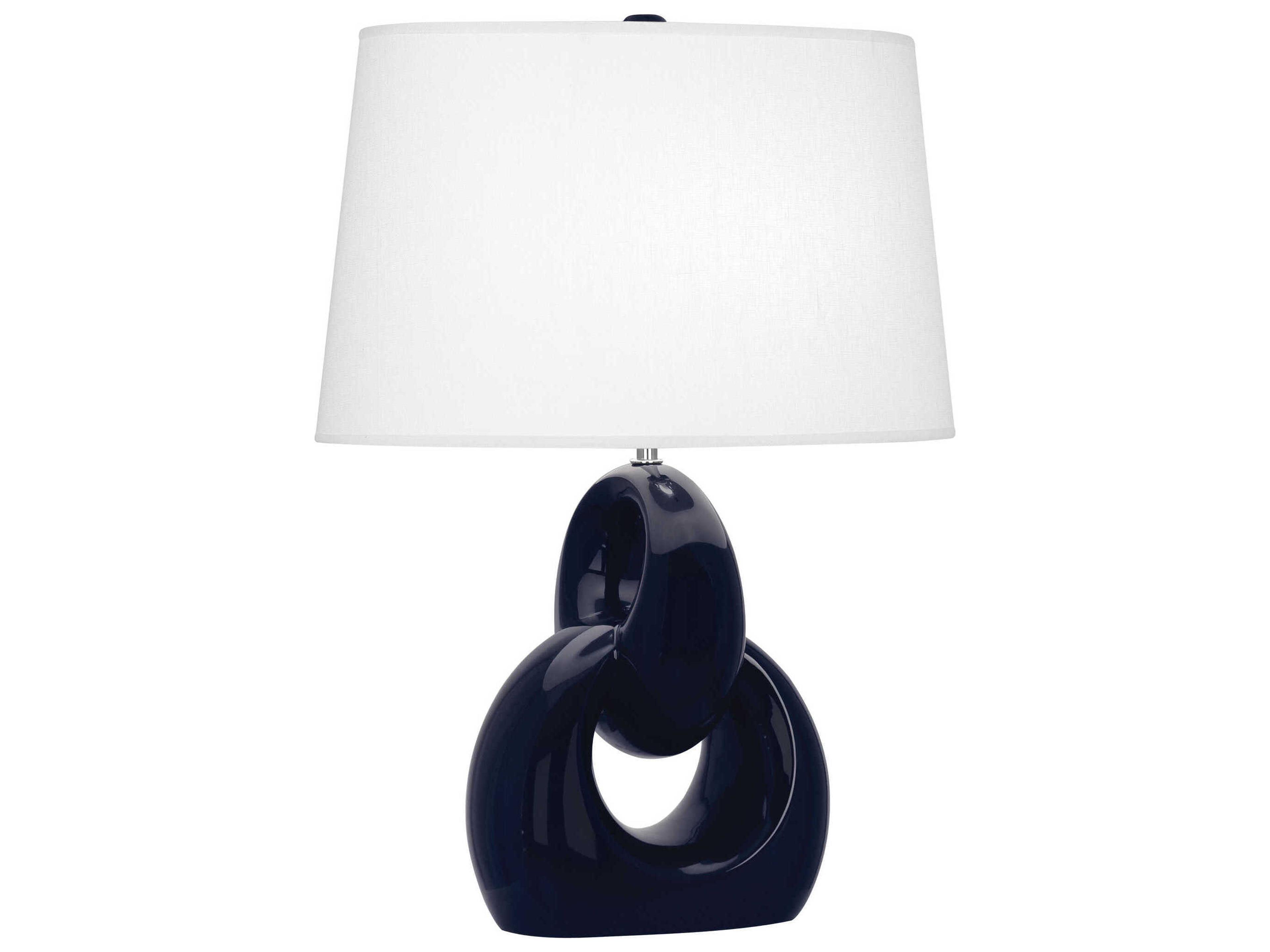 Robert Abbey Fusion Midnight Blue Glazed Polished Nickel Buffet Lamp