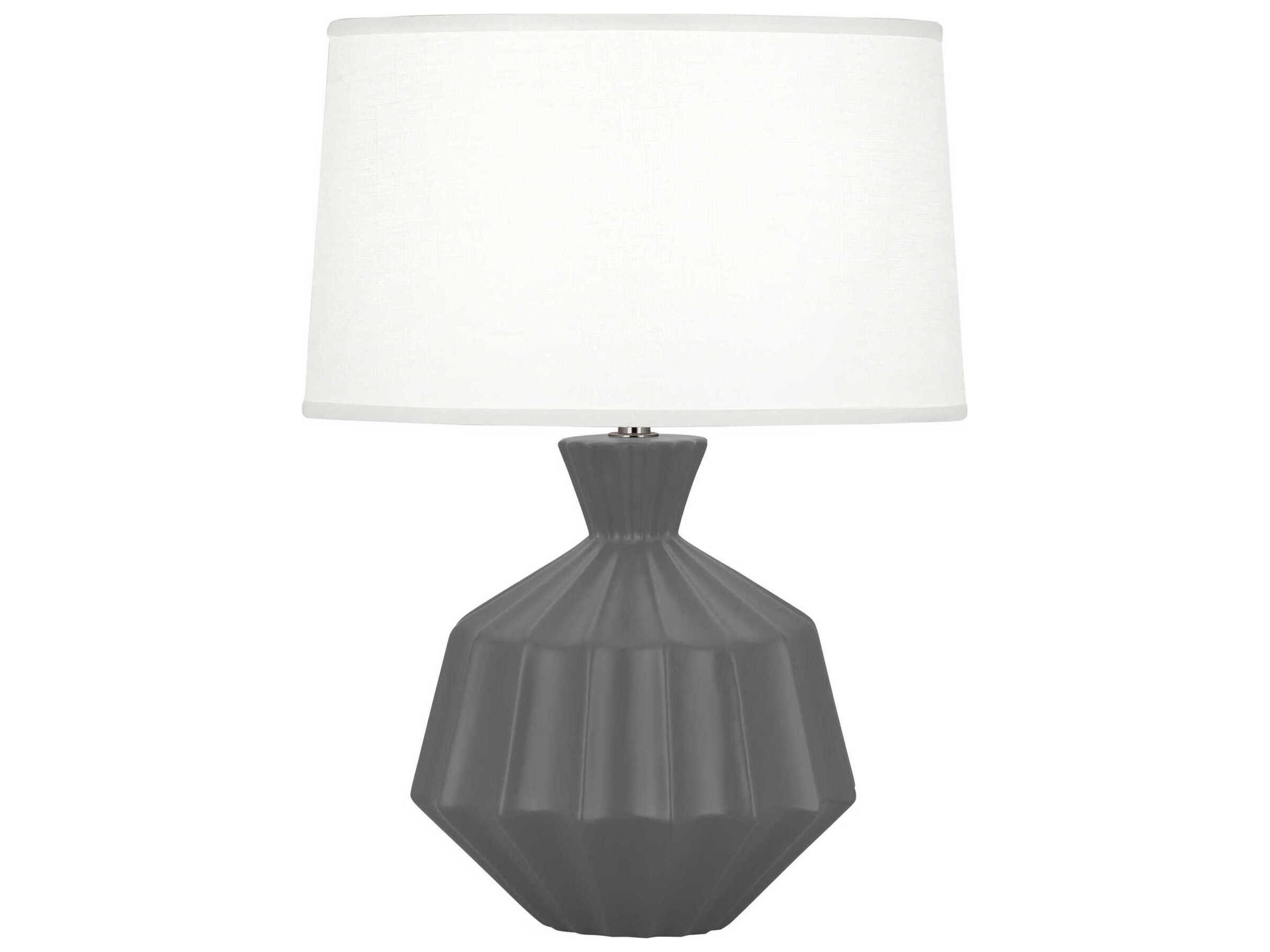 Robert Abbey Orion Matte Ash Glazed Gray Table Lamp