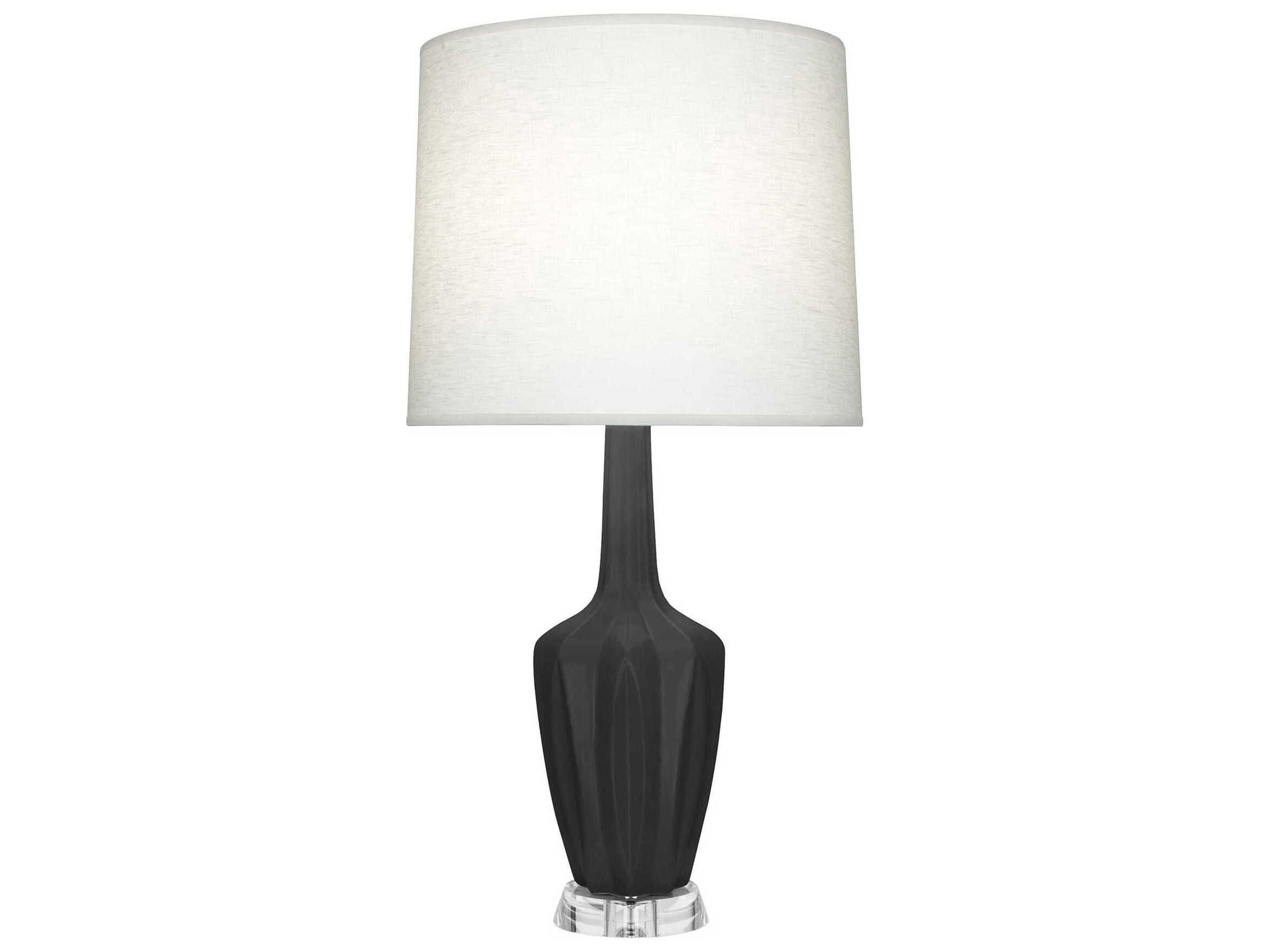 Robert Abbey Emma Matte Ash Glazed Black Buffet Lamp