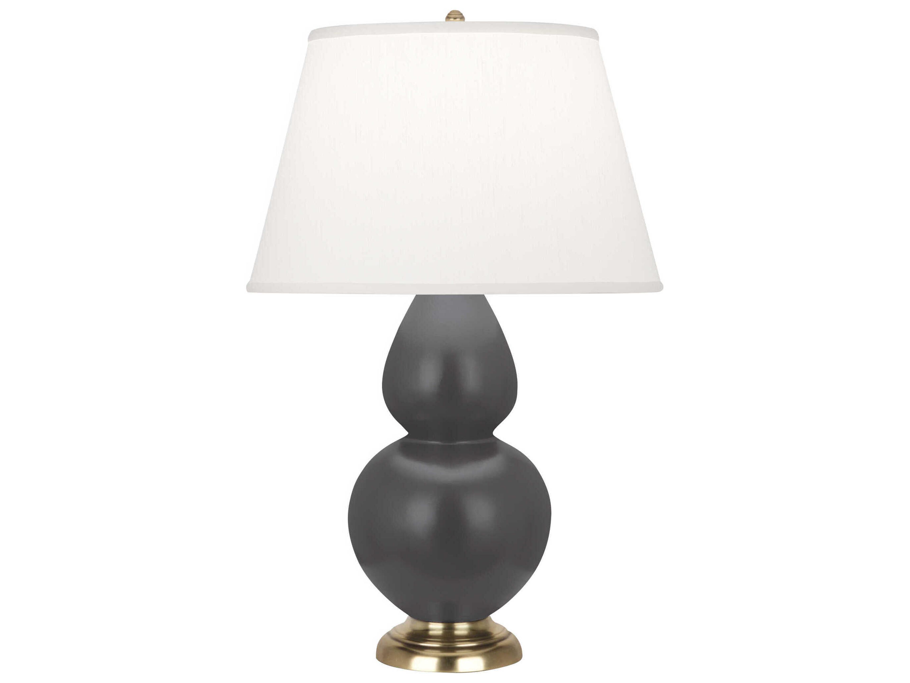 Robert Abbey Double Gourd Matte Ash Glazed Gray Buffet Lamp