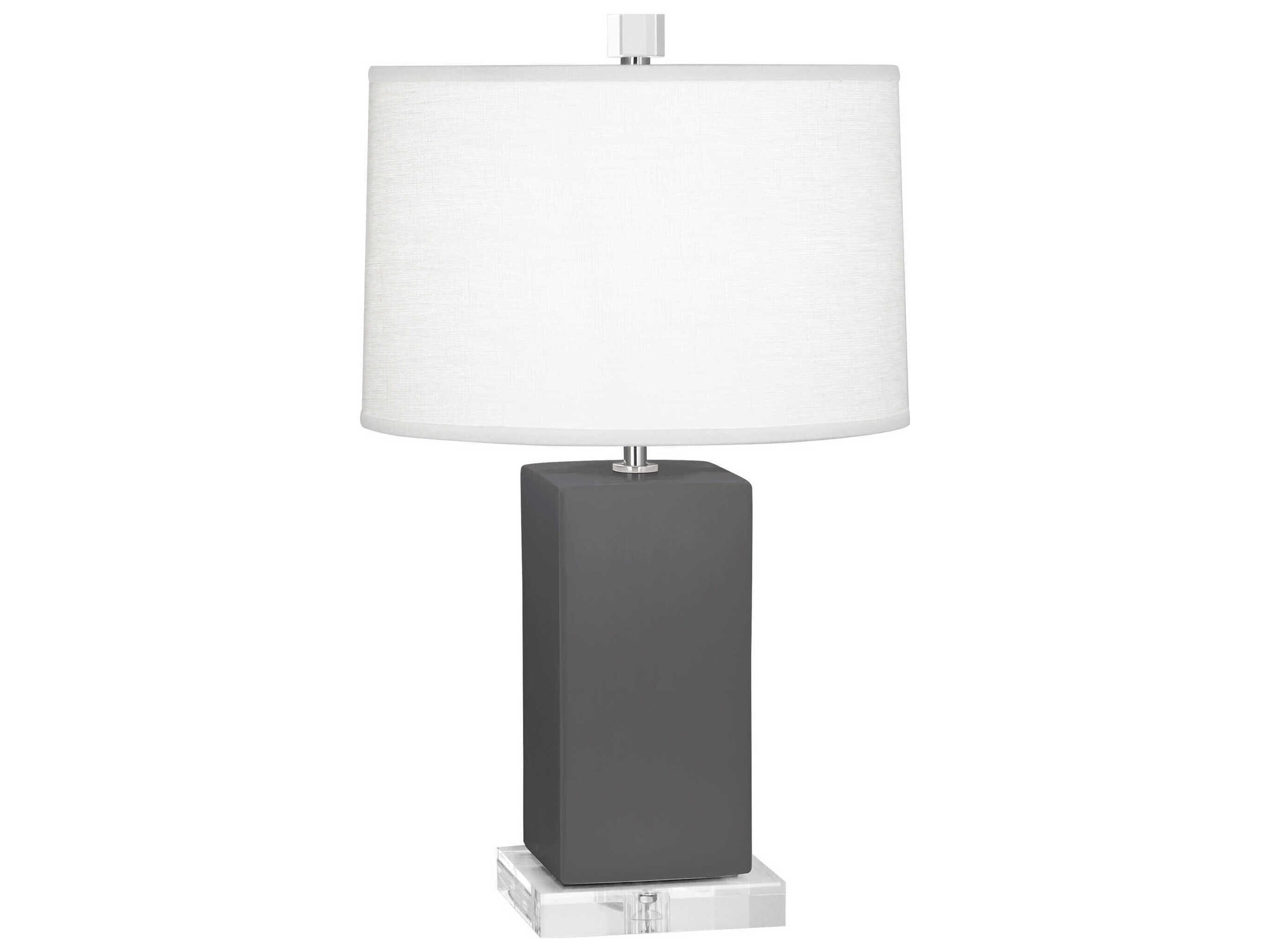 Robert Abbey Harvey Matte Ash Glazed Gray Table Lamp