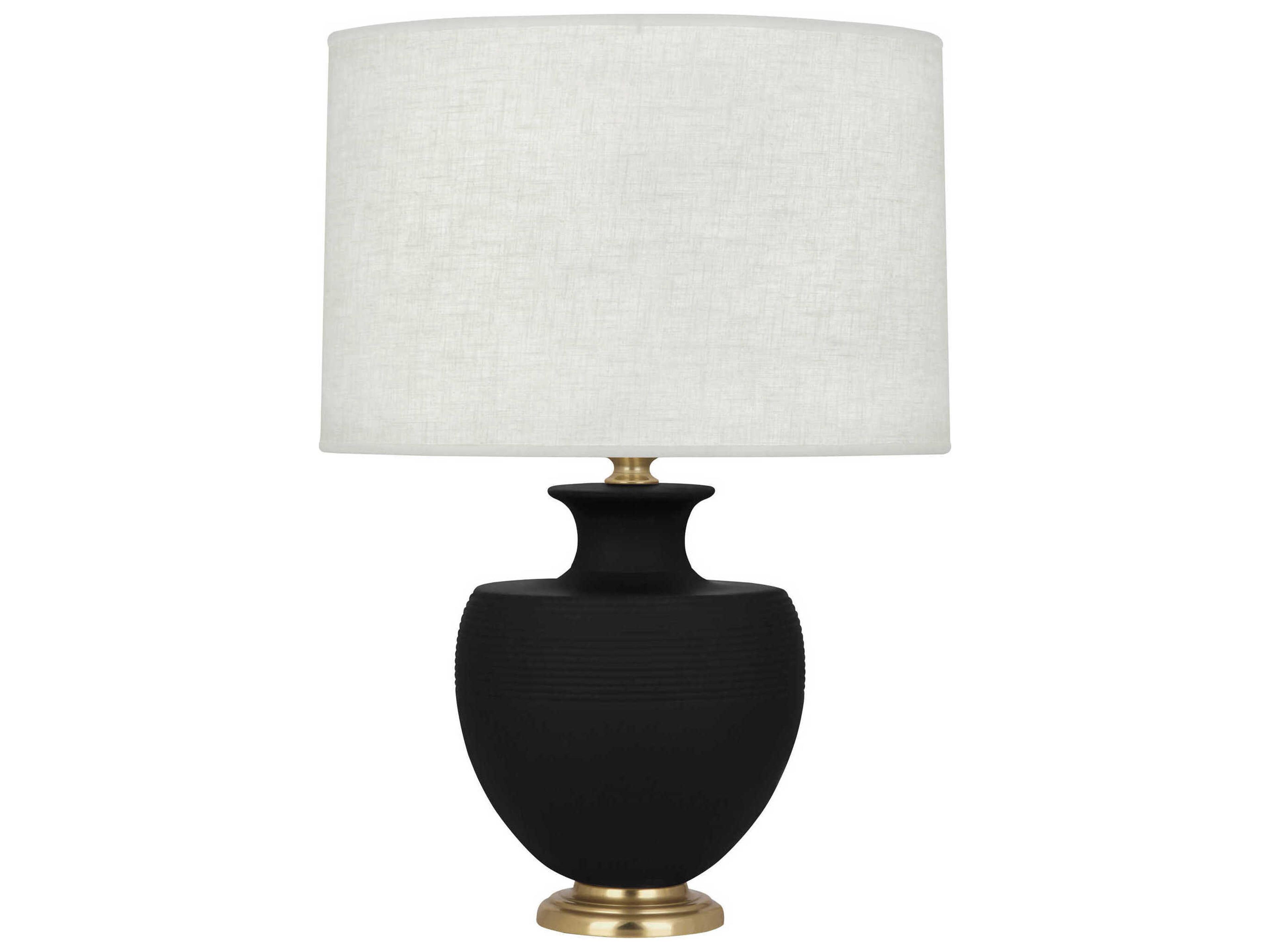 Robert Abbey Michael Berman Atlas Matte Dark Coal Glazed Black Buffet Lamp