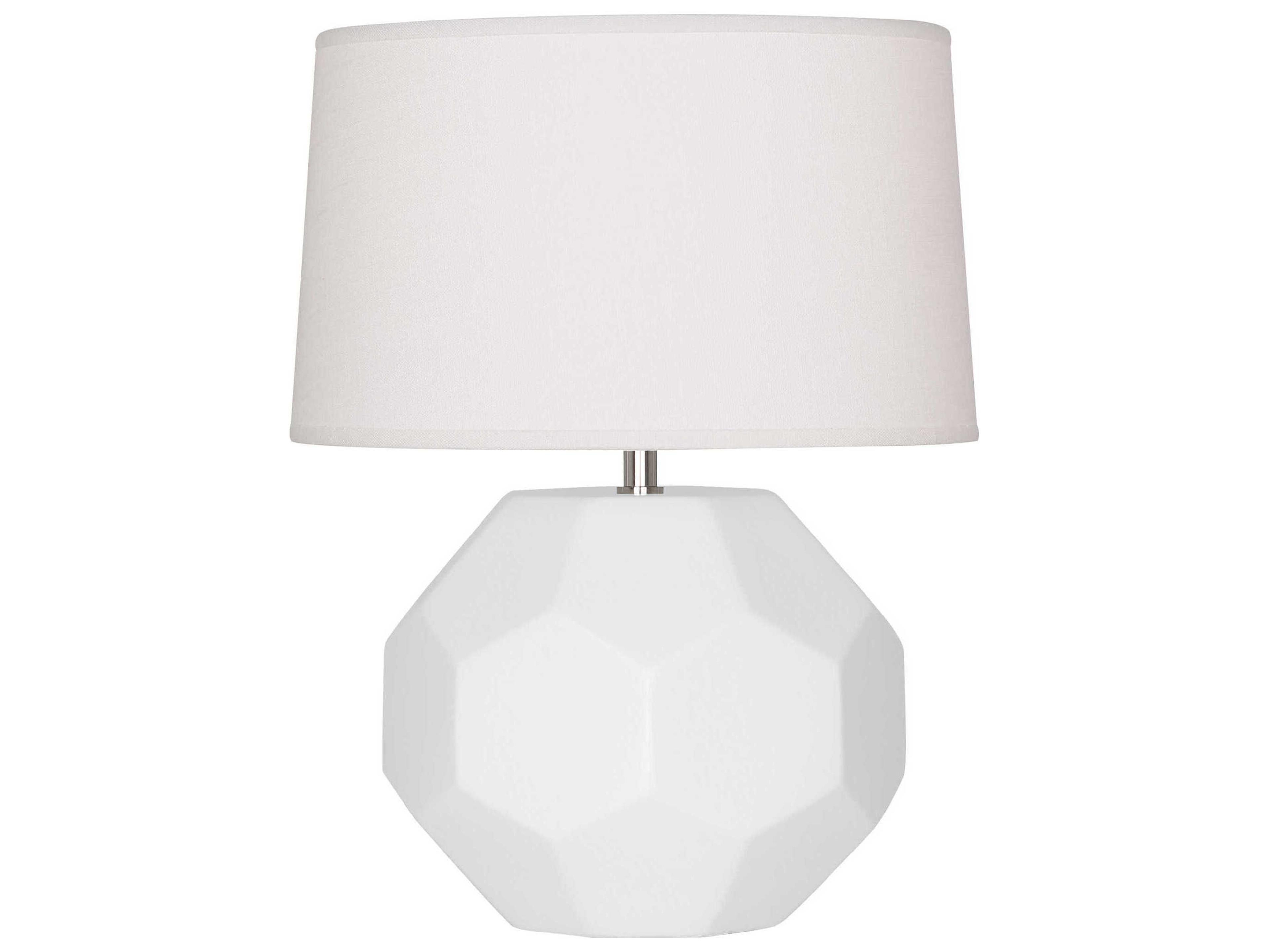 Robert Abbey Franklin Matte Daisy Glazed White Table Lamp