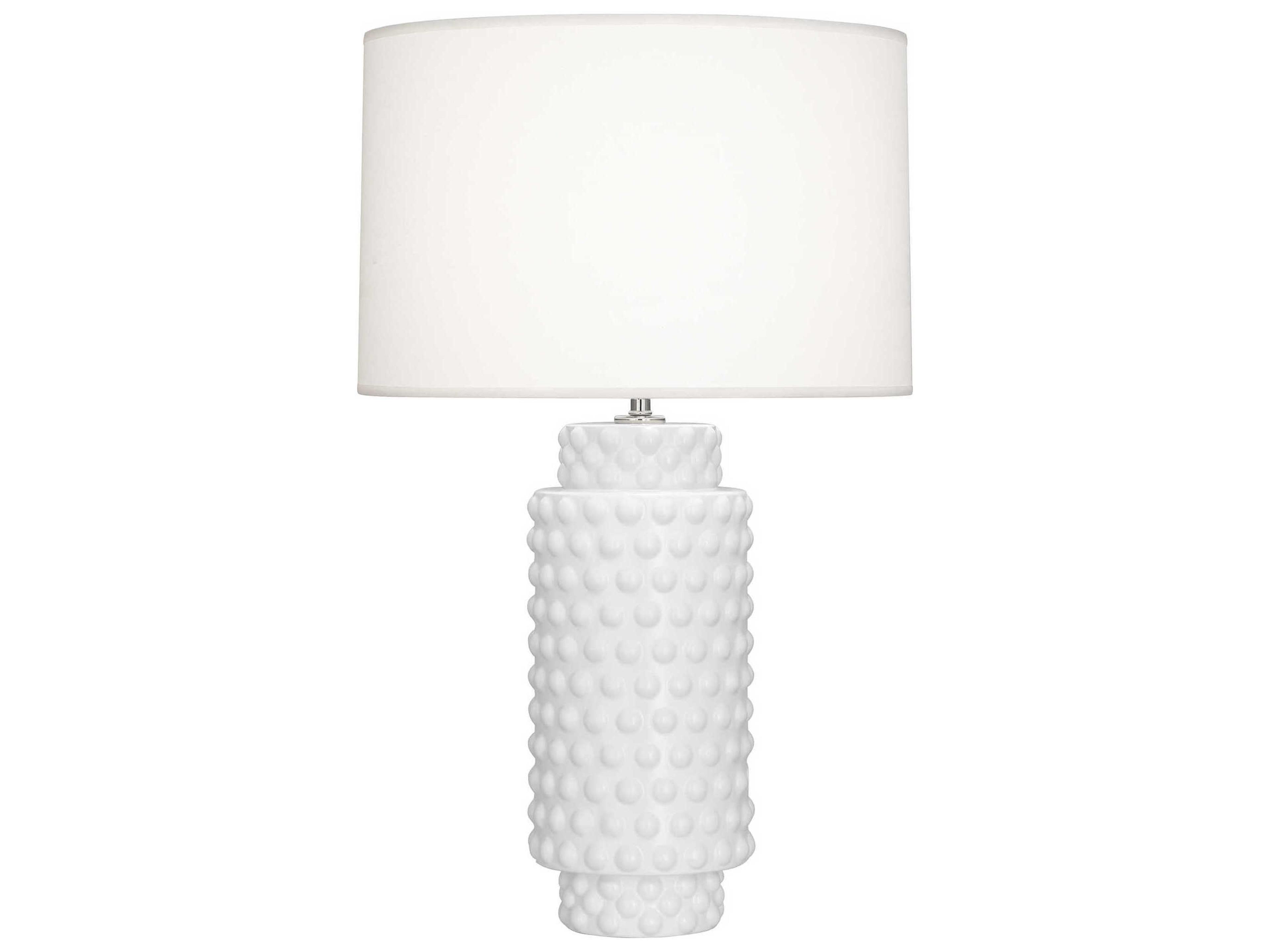 Robert Abbey Dolly Matte Daisy Glazed Textured White Buffet Lamp