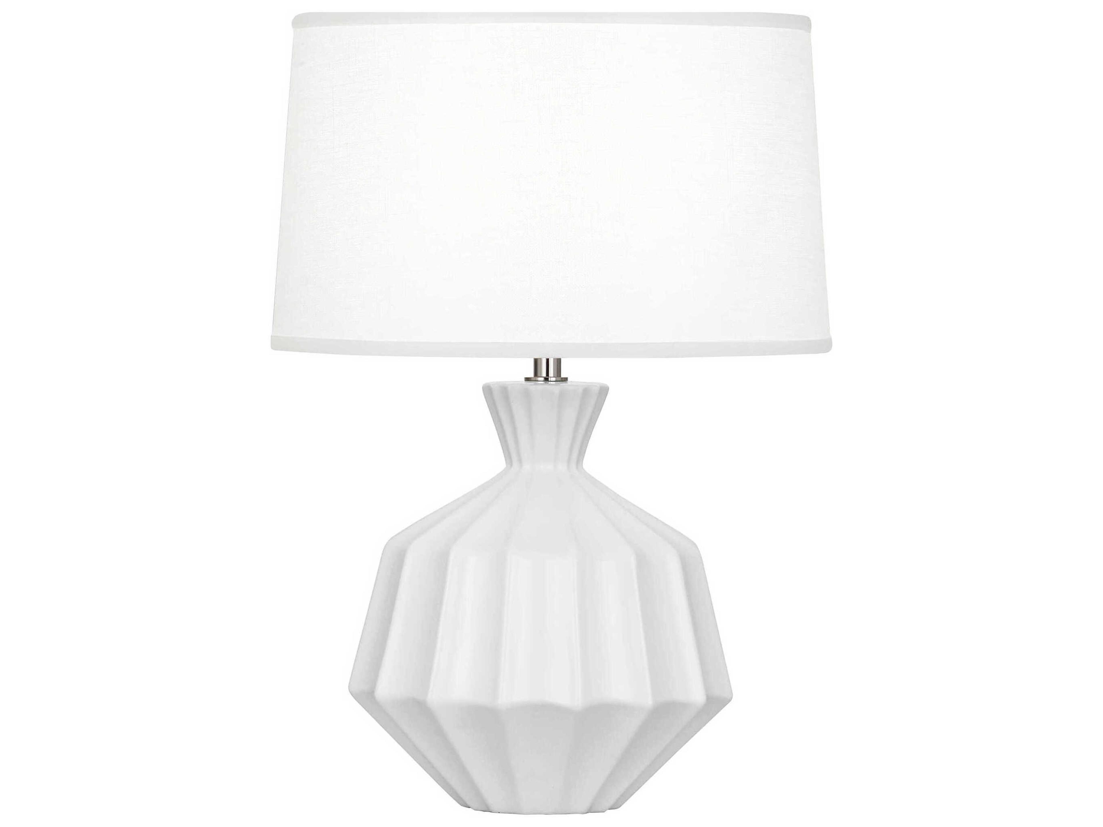 Robert Abbey Orion Matte Daisy Glazed White Table Lamp