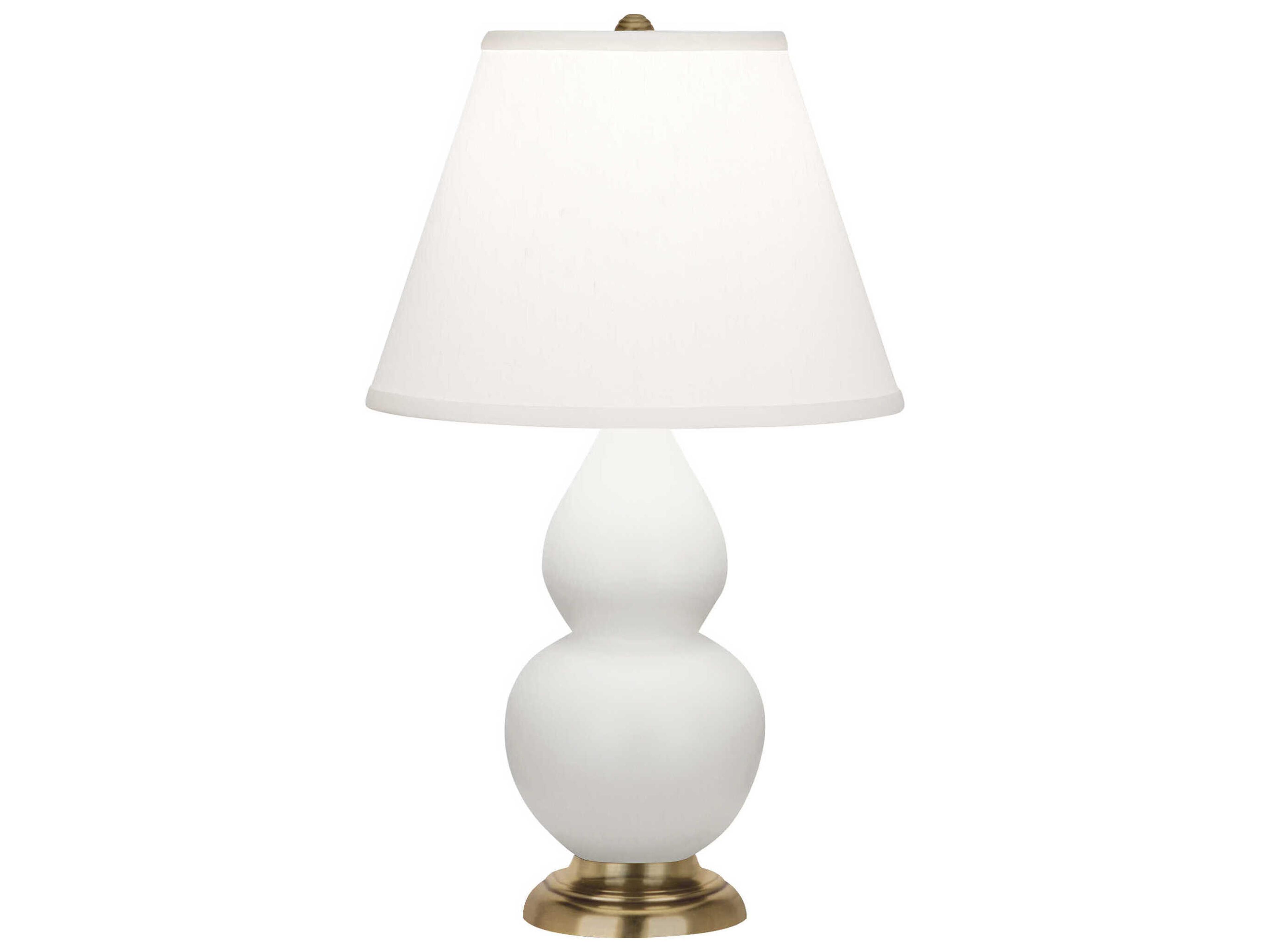 Robert Abbey Small Double Gourd Matte Daisy Glazed White Table Lamp