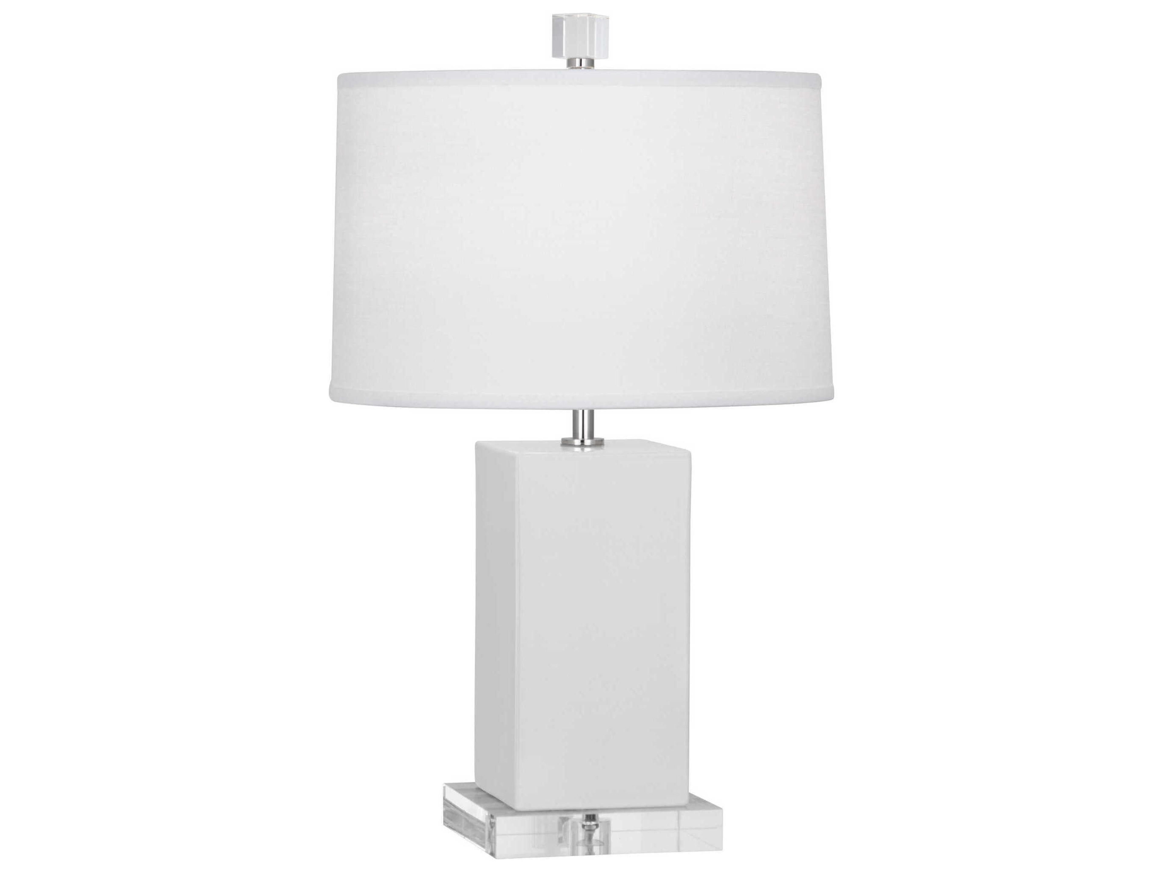 Robert Abbey Harvey Matte Daisy Glazed White Table Lamp