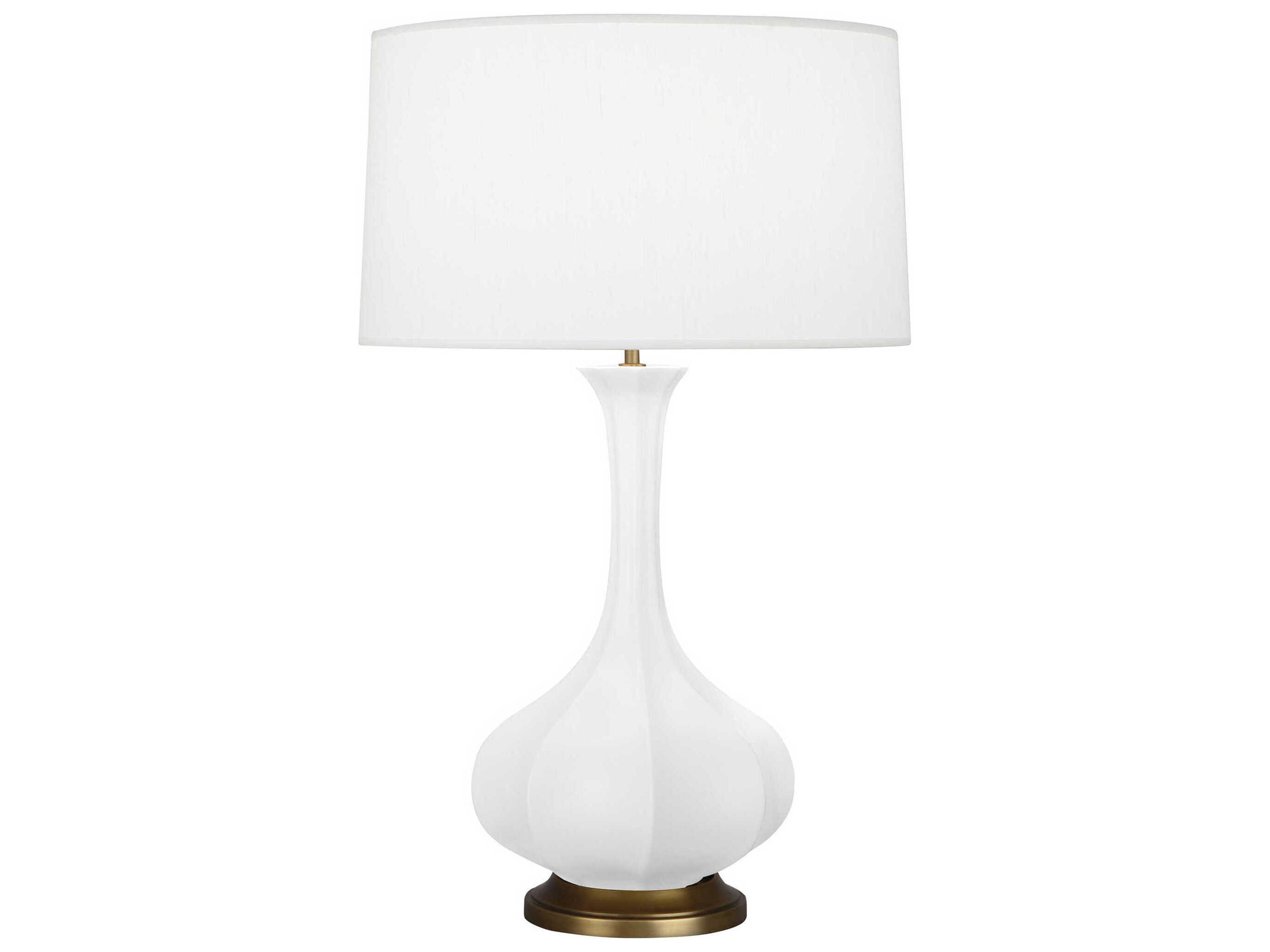 Robert Abbey Pike Matte Daisy Glazed White Buffet Lamp