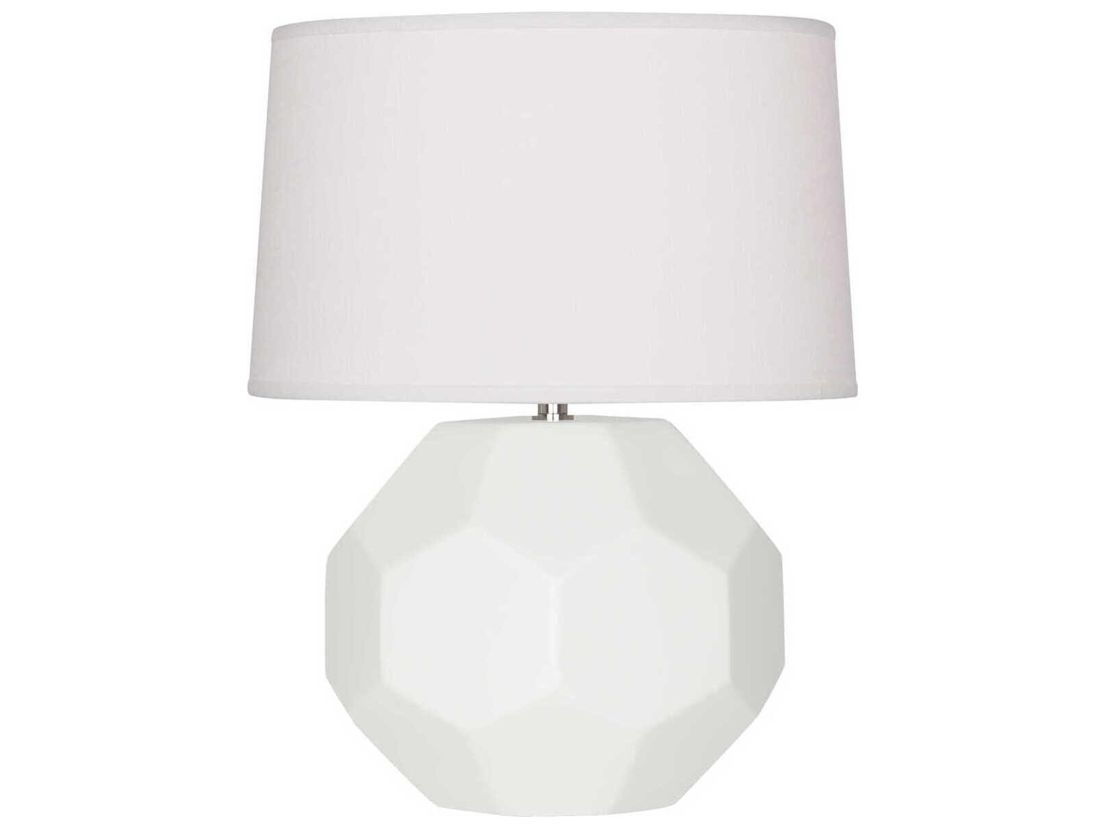 Robert Abbey Franklin Matte Lily Glazed White Table Lamp
