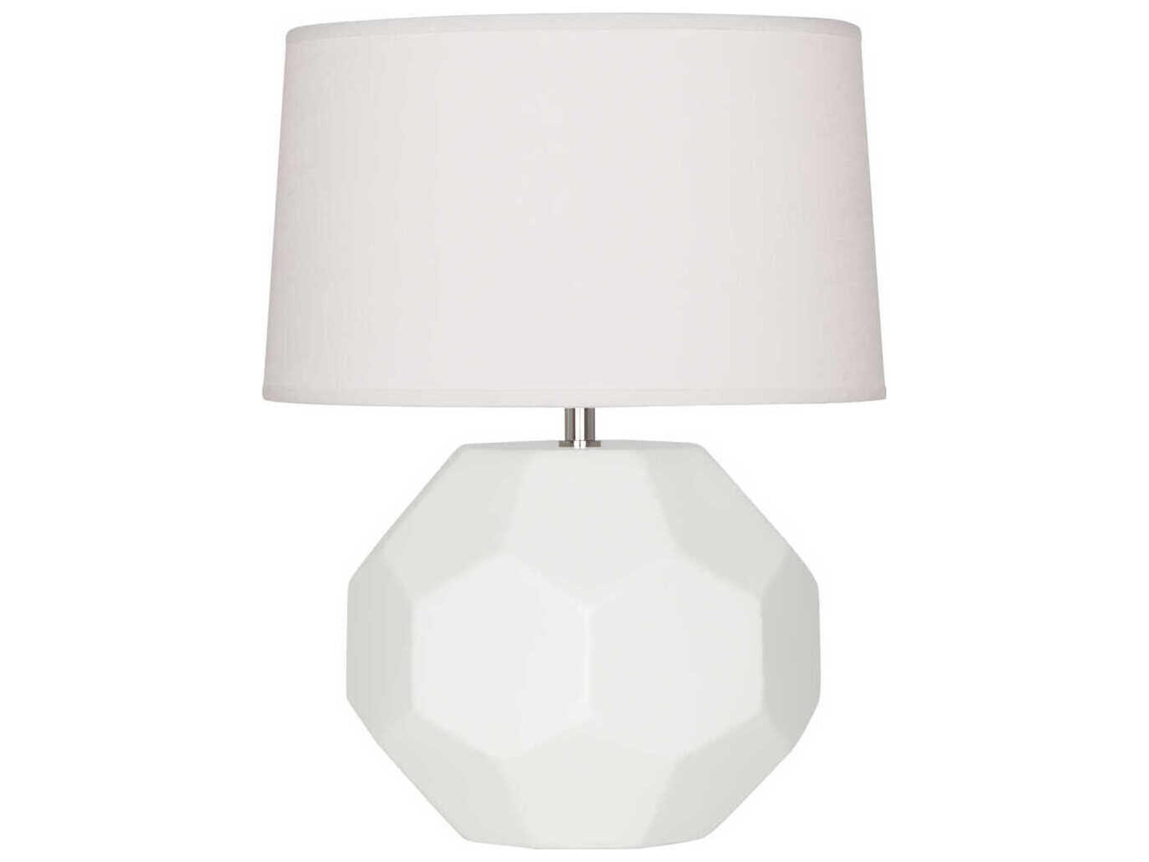 Robert Abbey Franklin Matte Lily Glazed White Table Lamp