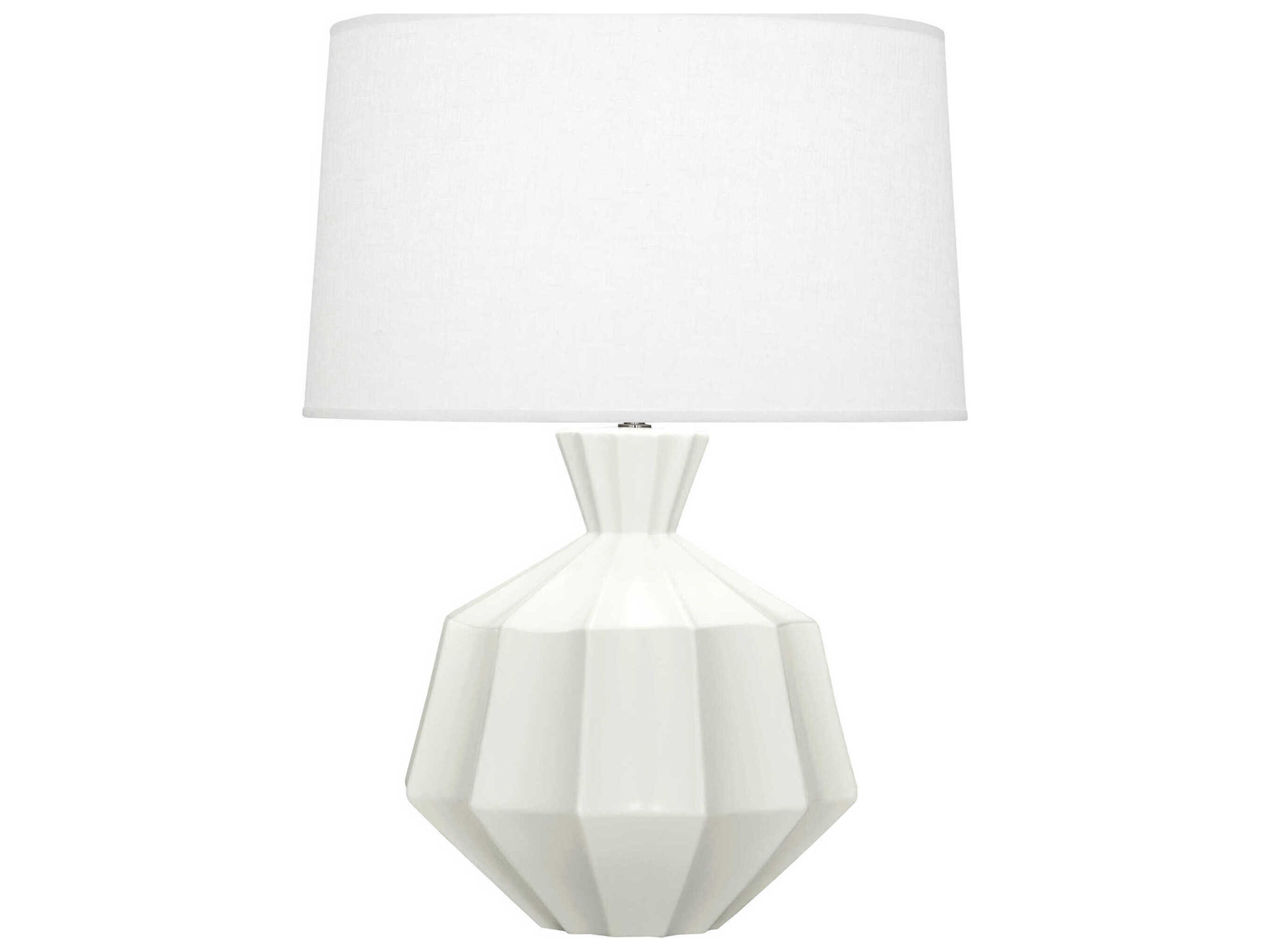 Robert Abbey Orion Matte Lily Glazed White Buffet Lamp