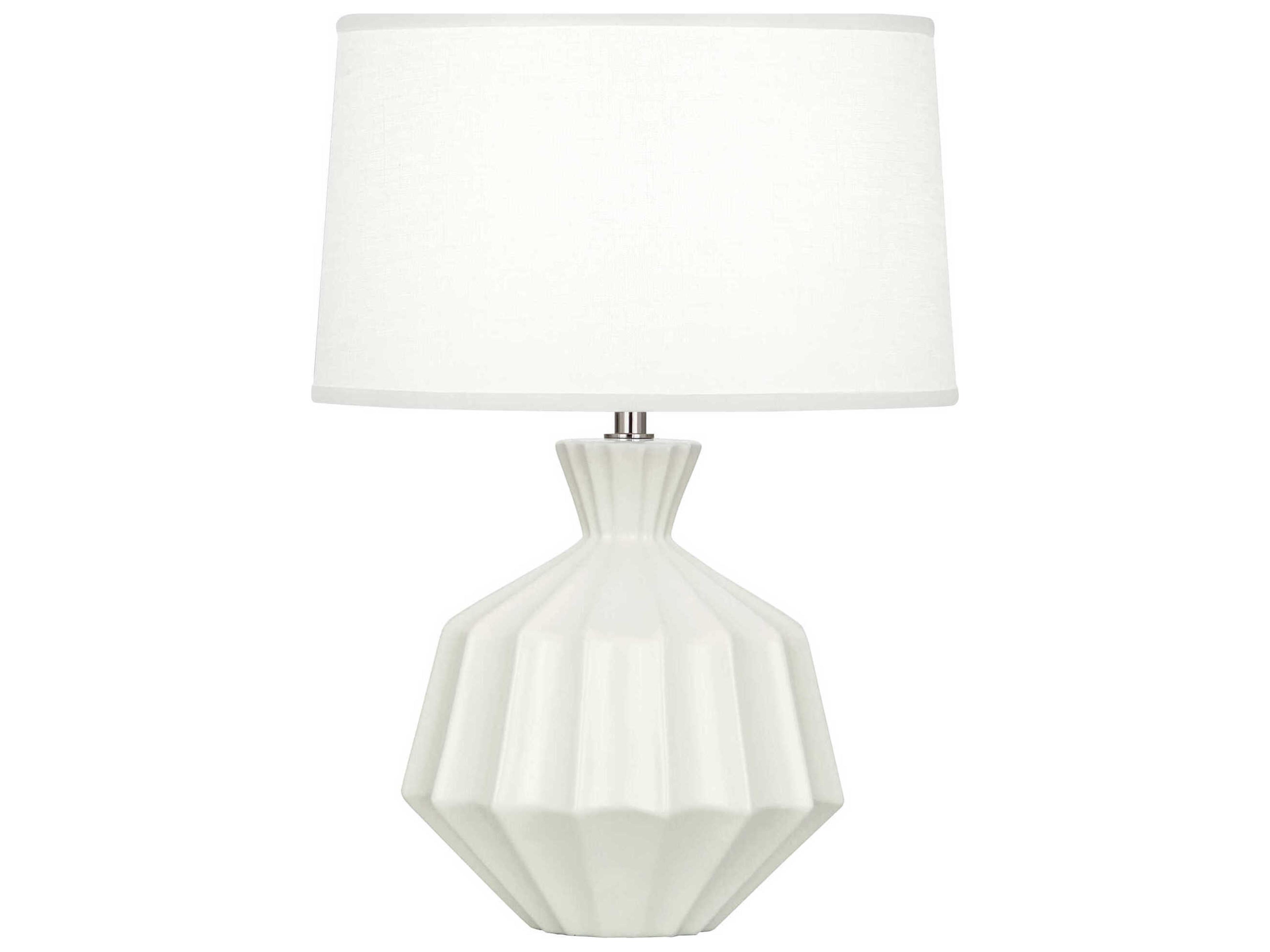Robert Abbey Orion Matte Lily Glazed White Table Lamp