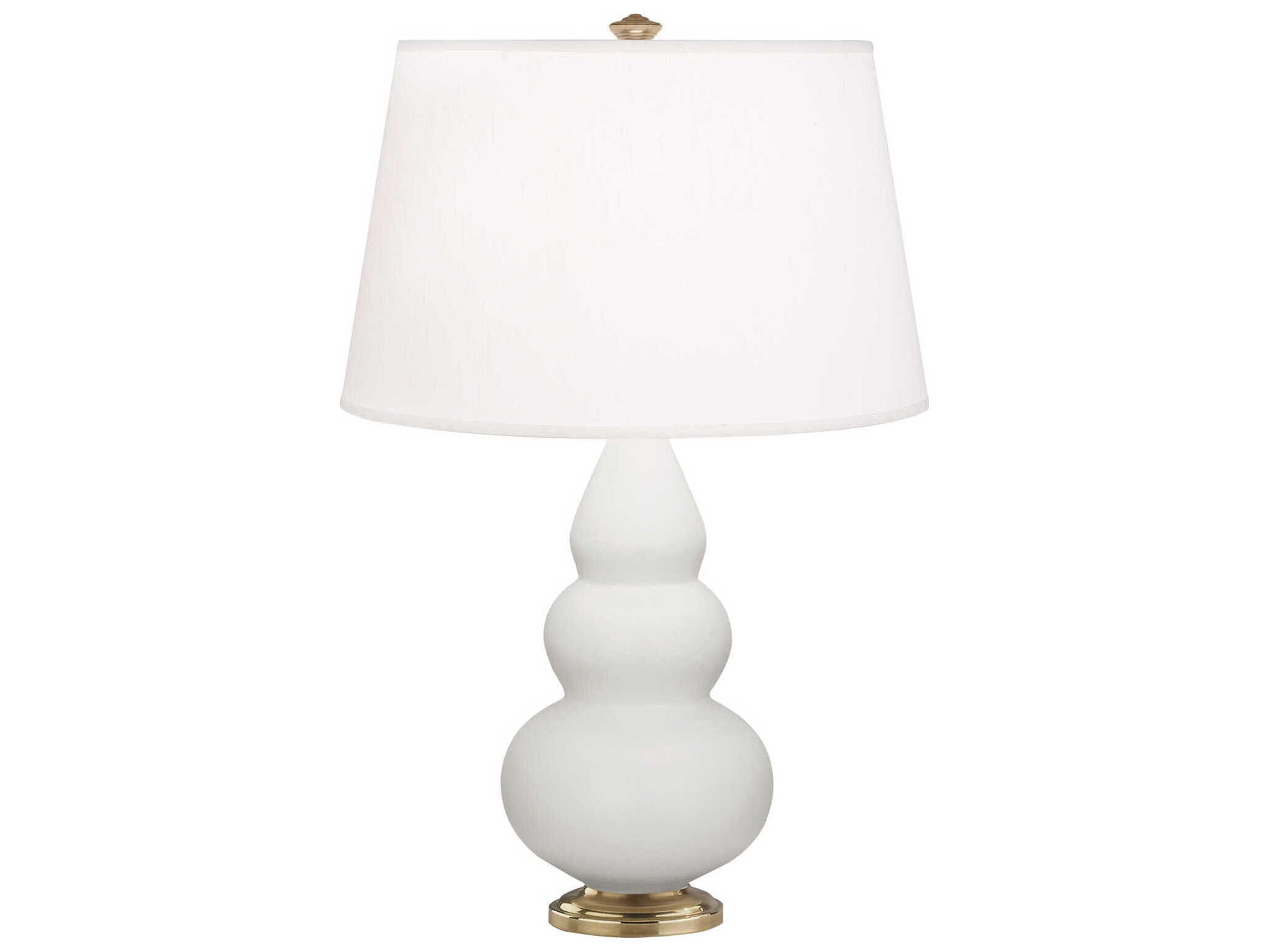 Robert Abbey Small Triple Gourd Matte Lily Glazed White Table Lamp