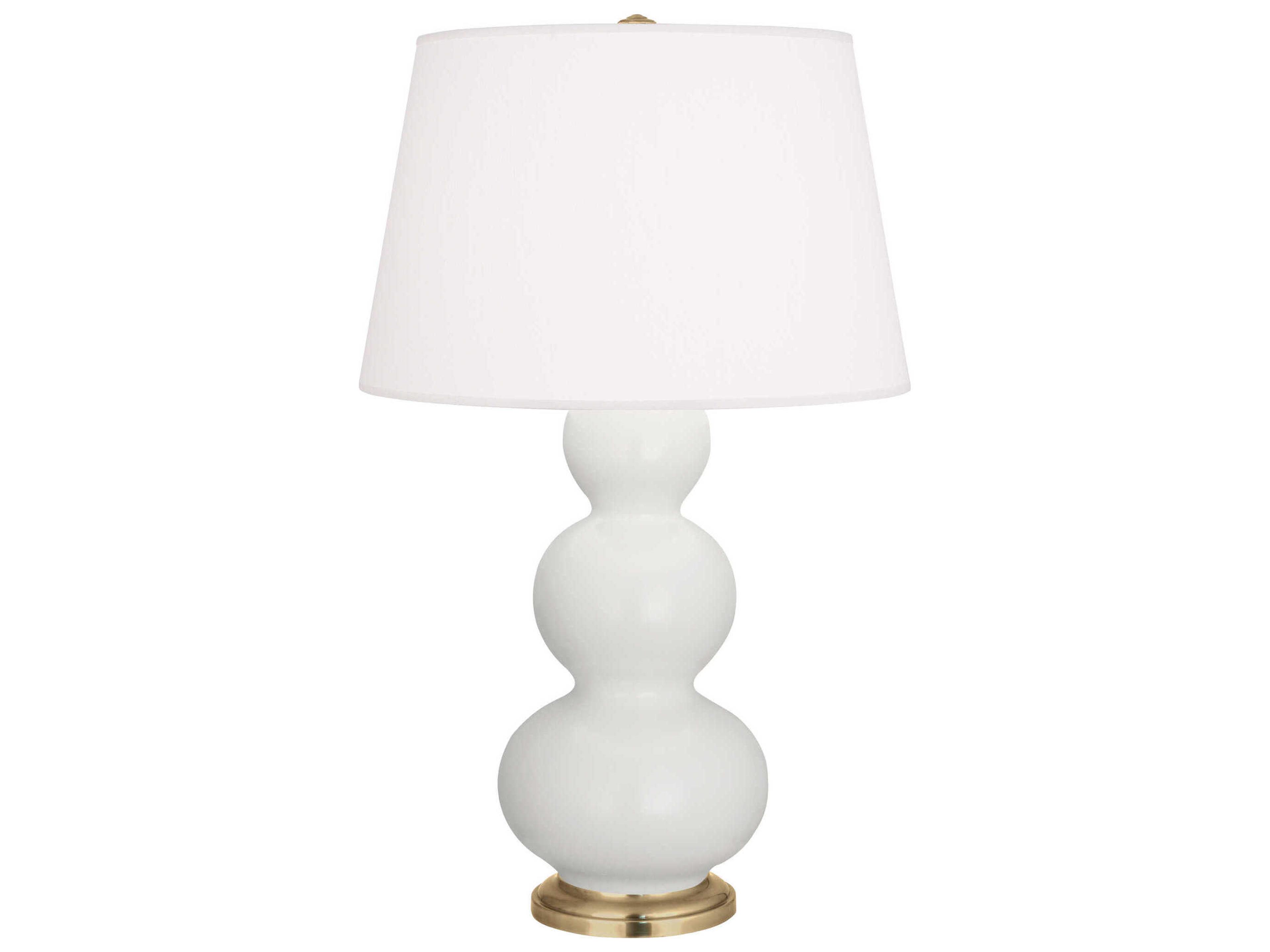 Robert Abbey Triple Gourd Matte Lily Glazed White Buffet Lamp