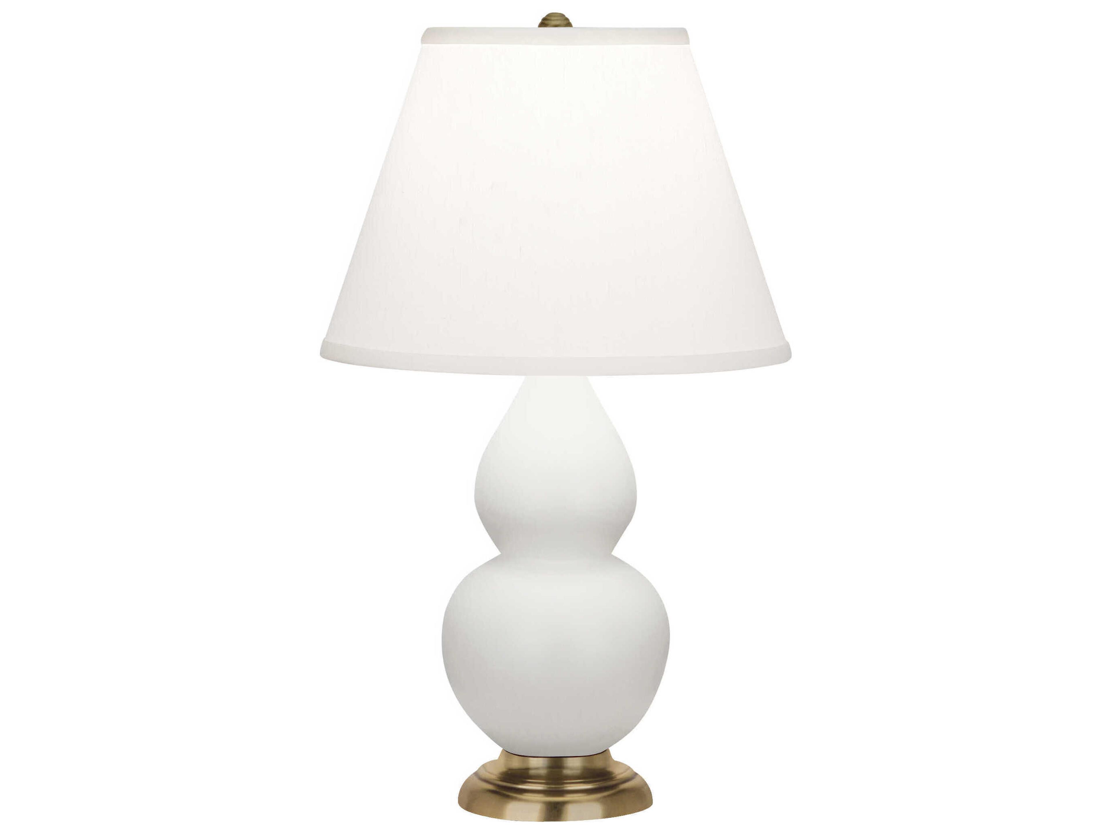 Robert Abbey Small Double Gourd Matte Lily Glazed White Table Lamp