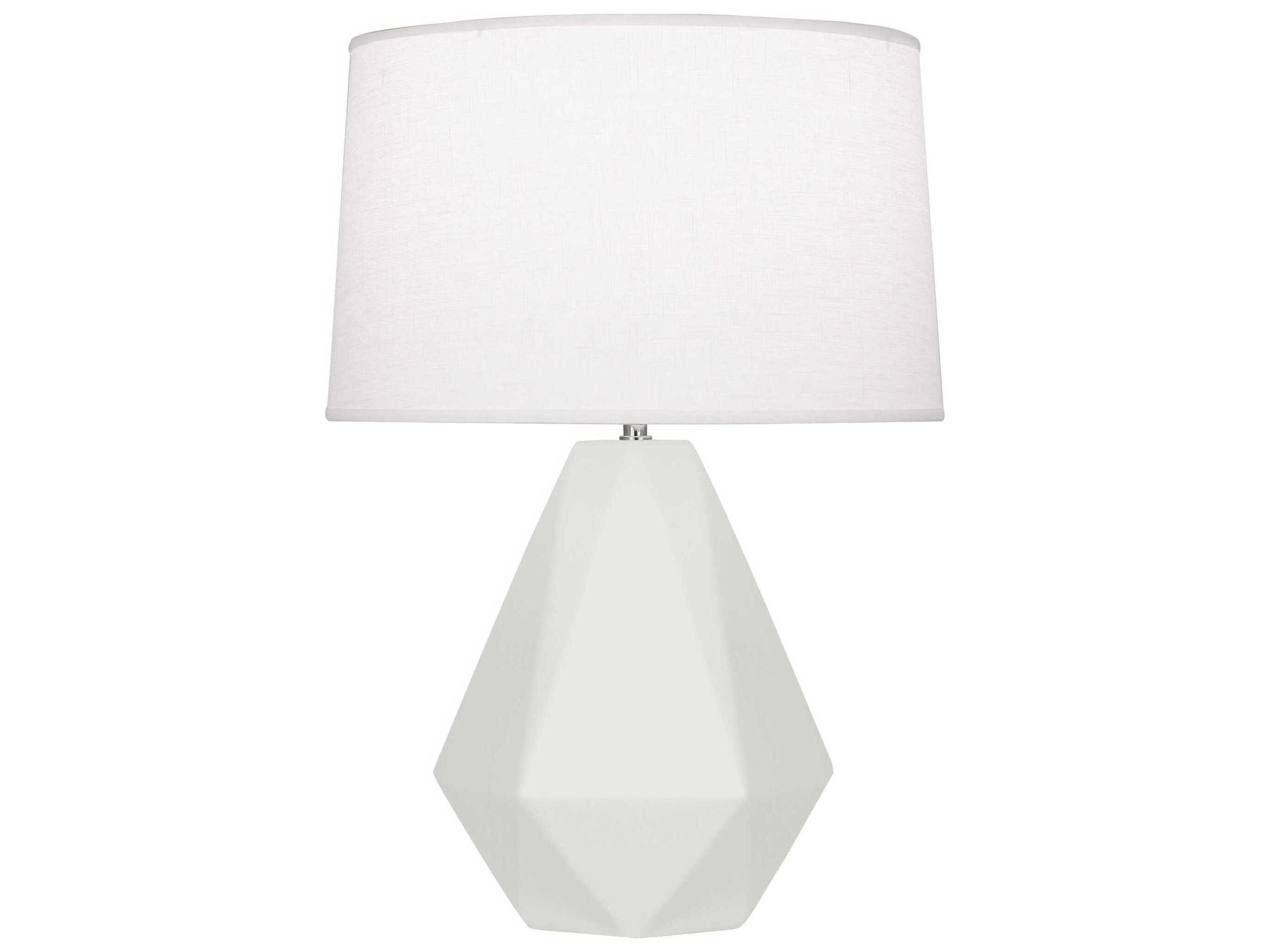 Robert Abbey Delta Matte Lily Glazed White Table Lamp