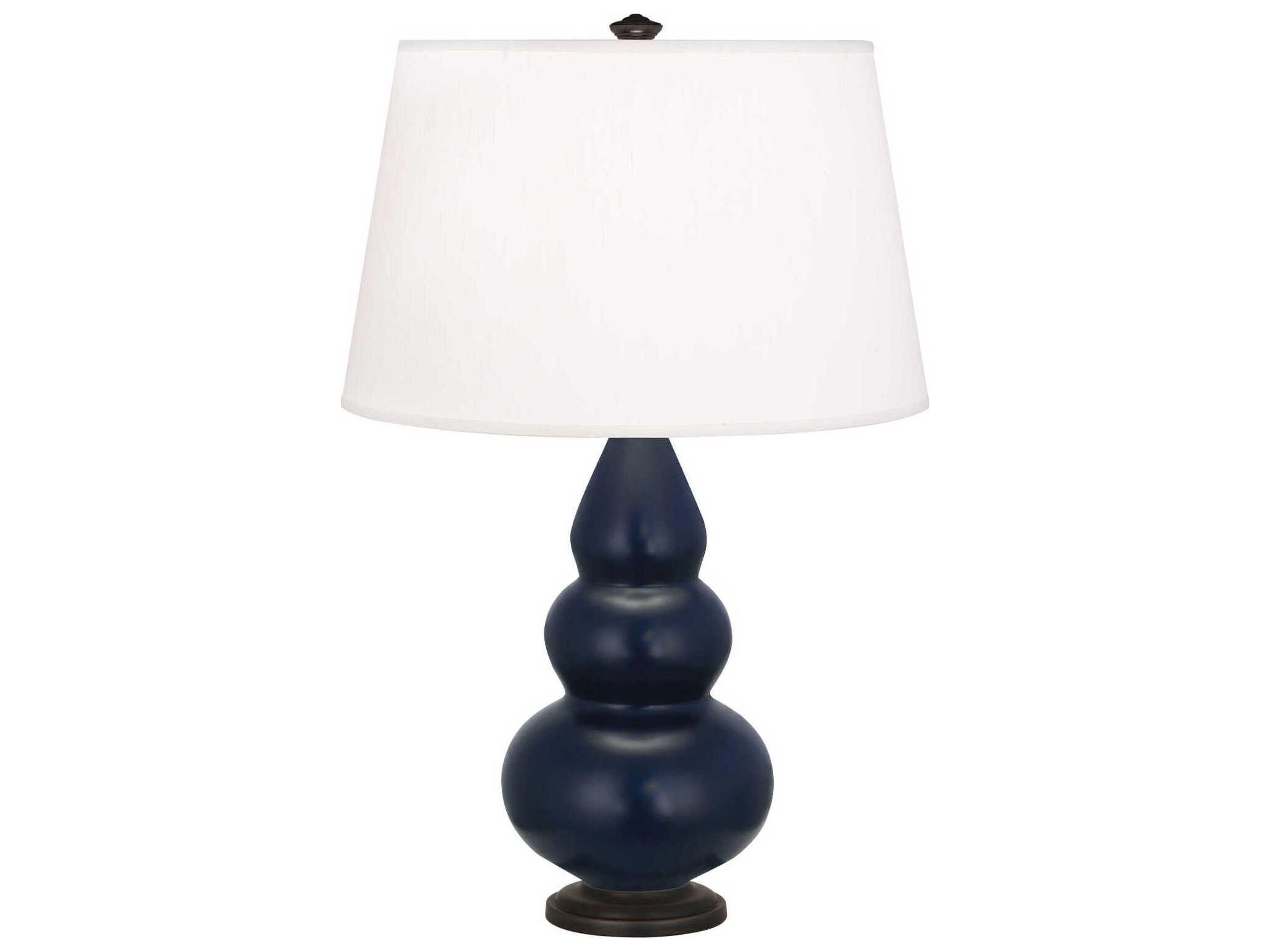 Robert Abbey Small Triple Gourd Matte Midnight Blue Glazed Table Lamp