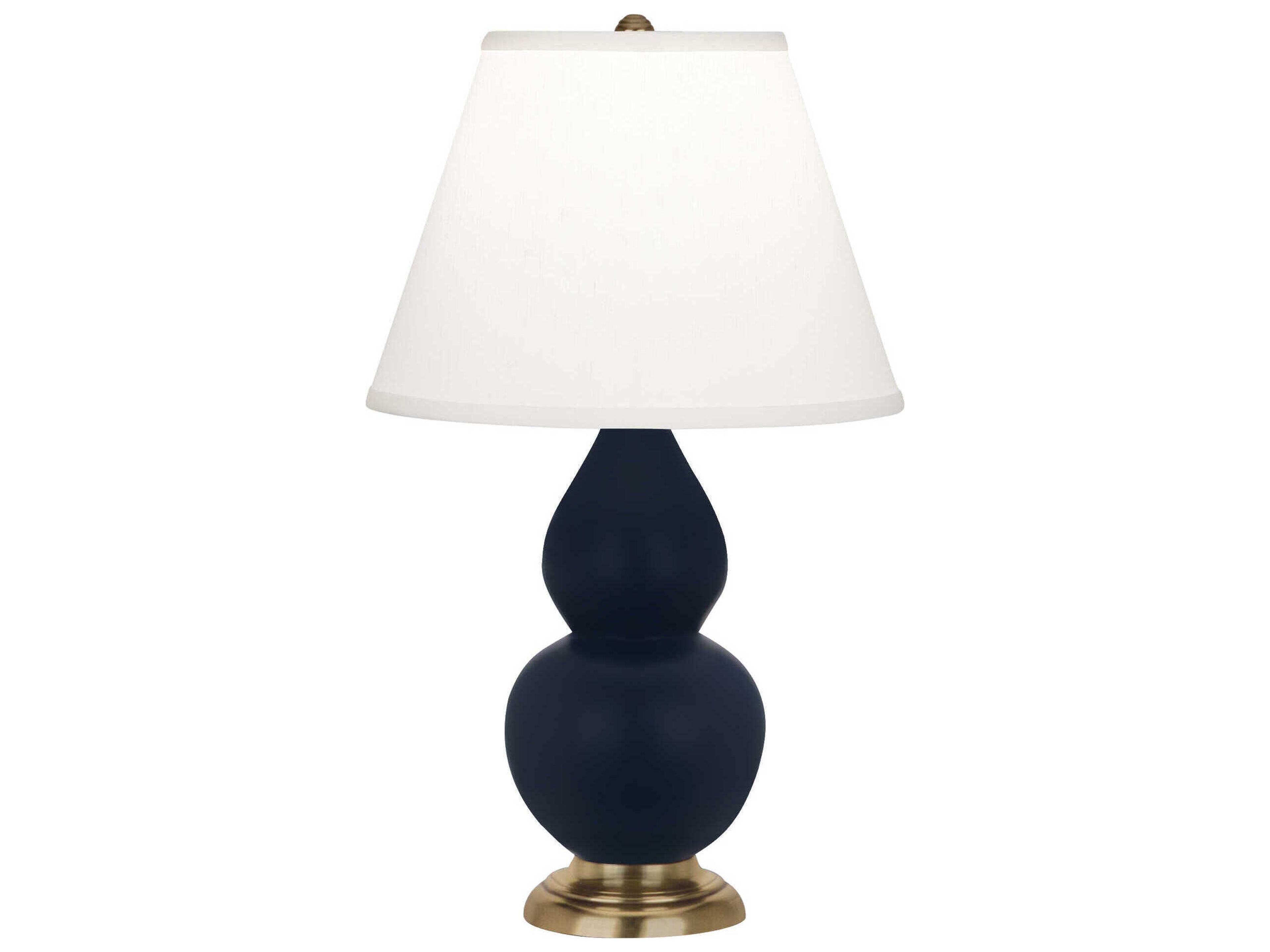 Robert Abbey Small Double Gourd Matte Midnight Blue Glazed Table Lamp