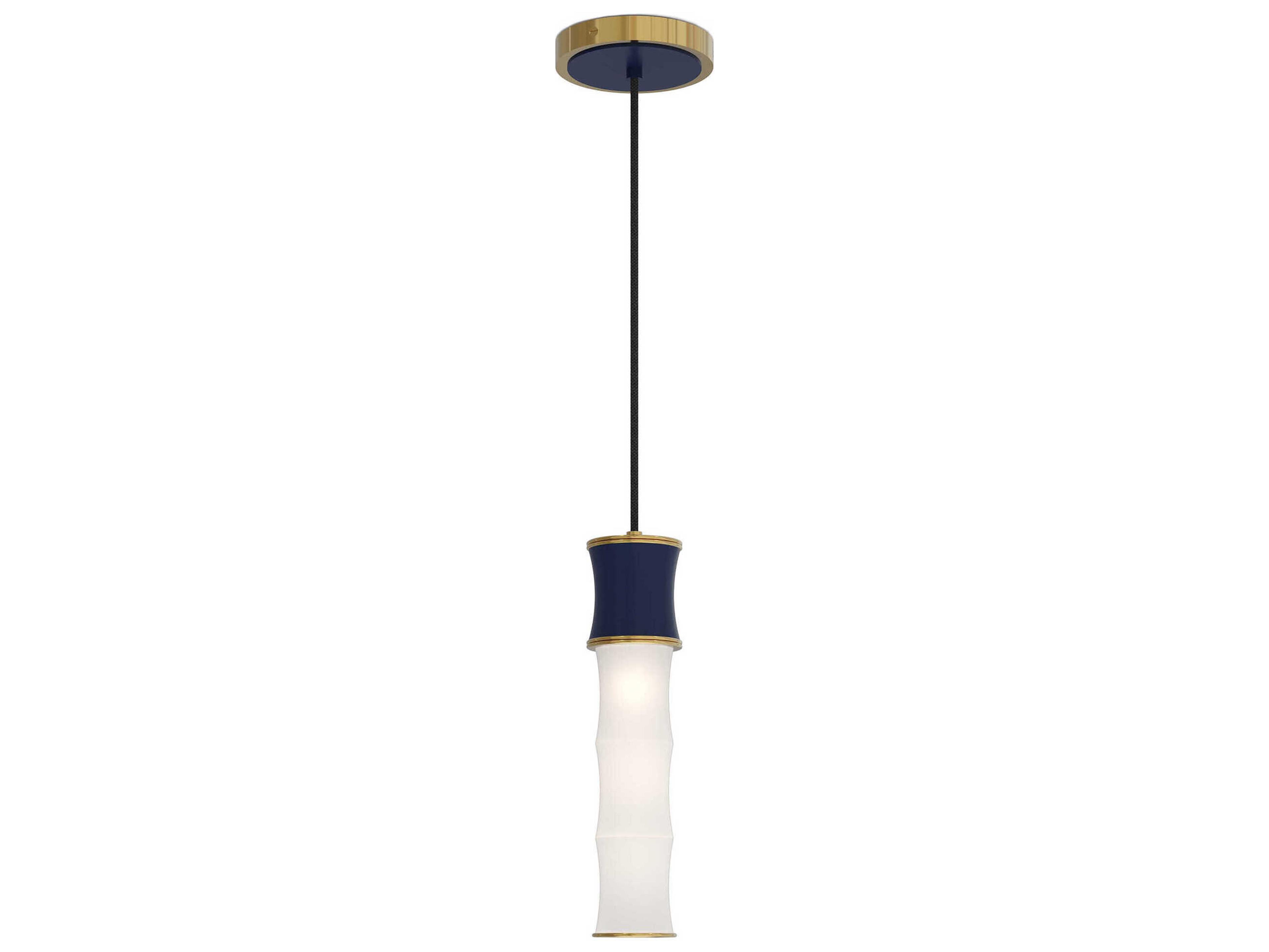 Robert Abbey Kane 1-Light Matte Midnight Blue Cylinder Mini Pendant