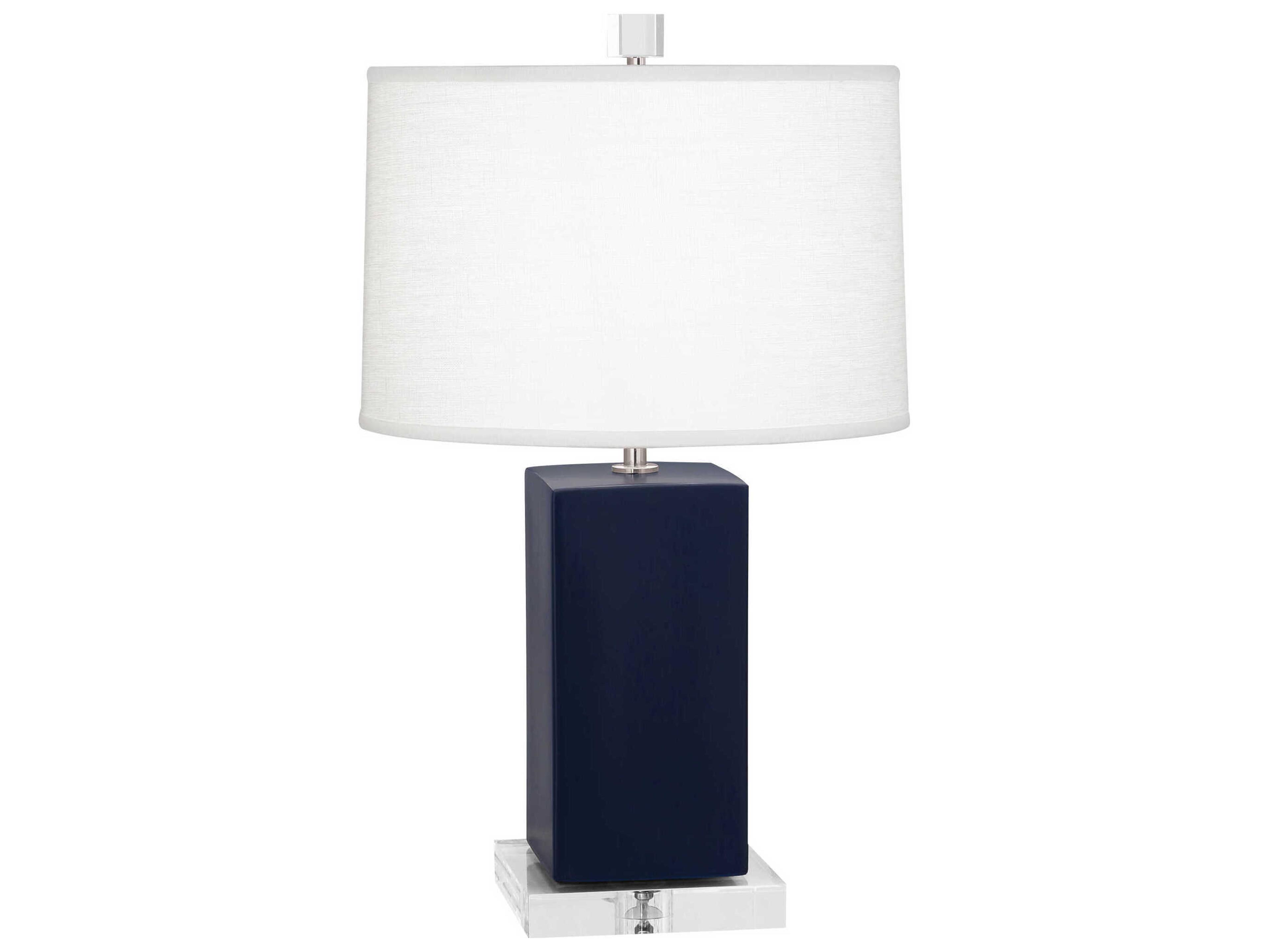 Robert Abbey Harvey Matte Midnight Blue Glazed Table Lamp