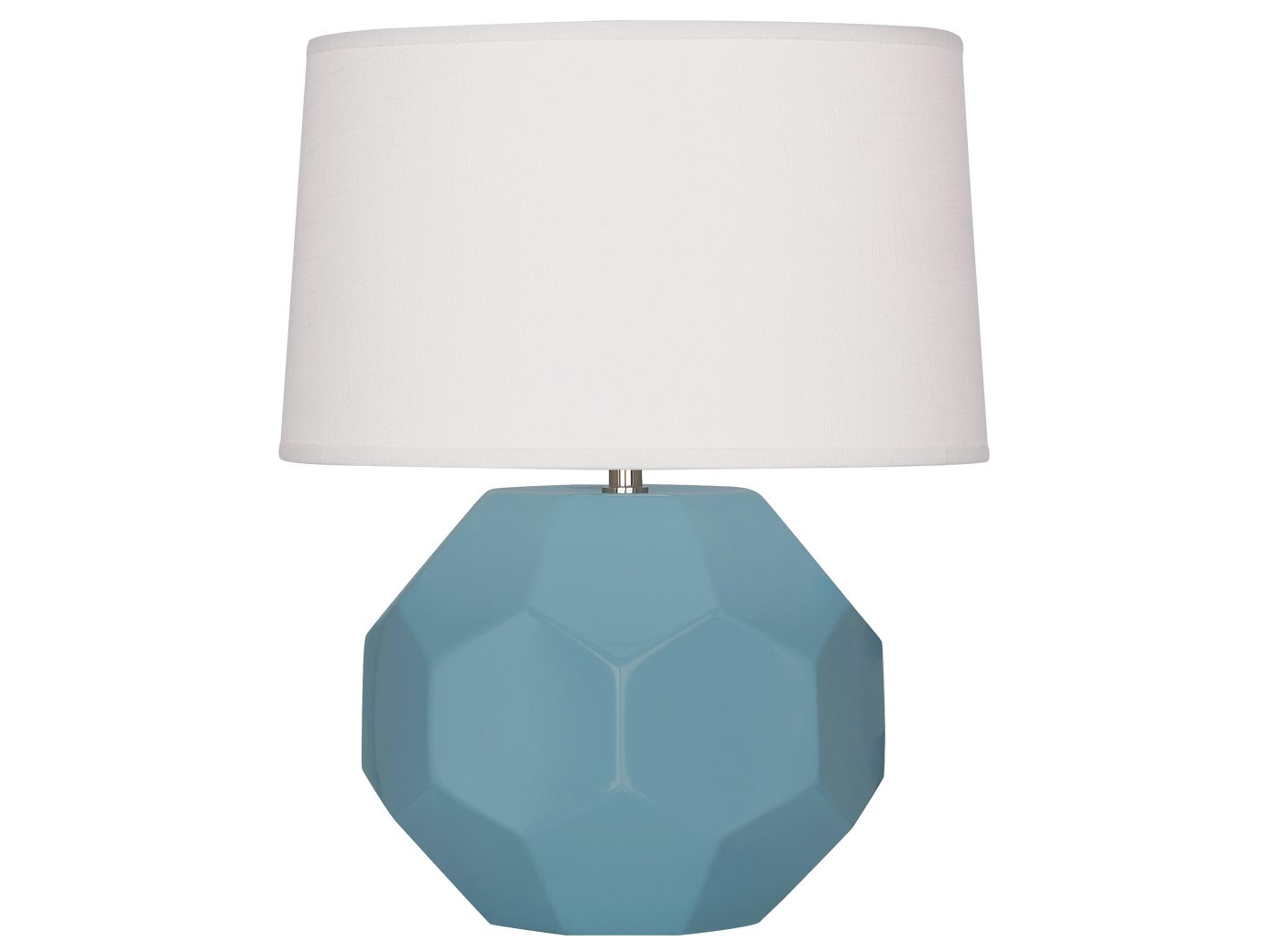 Robert Abbey Franklin Matte Steel Blue Glazed Table Lamp